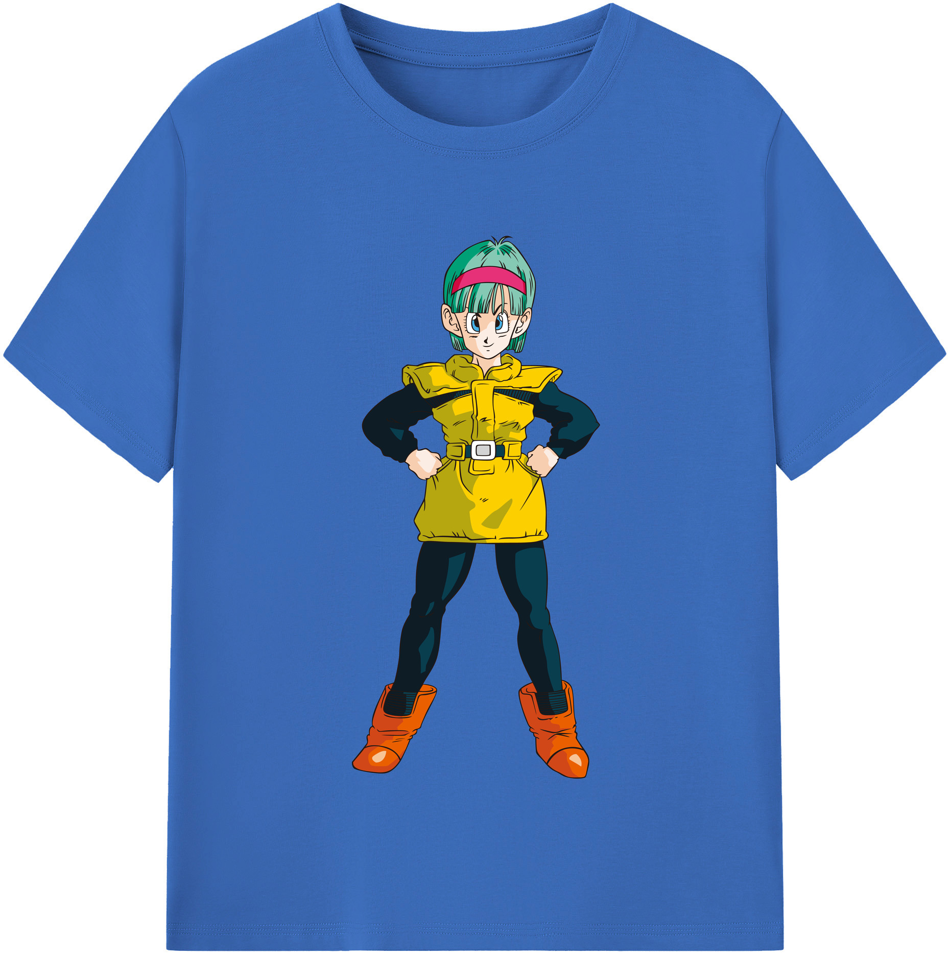 （画像用） ドラゴンボール ブルマ DRAGON BALL Bulma 綿100％半袖Tシャツ（フロントプリント）