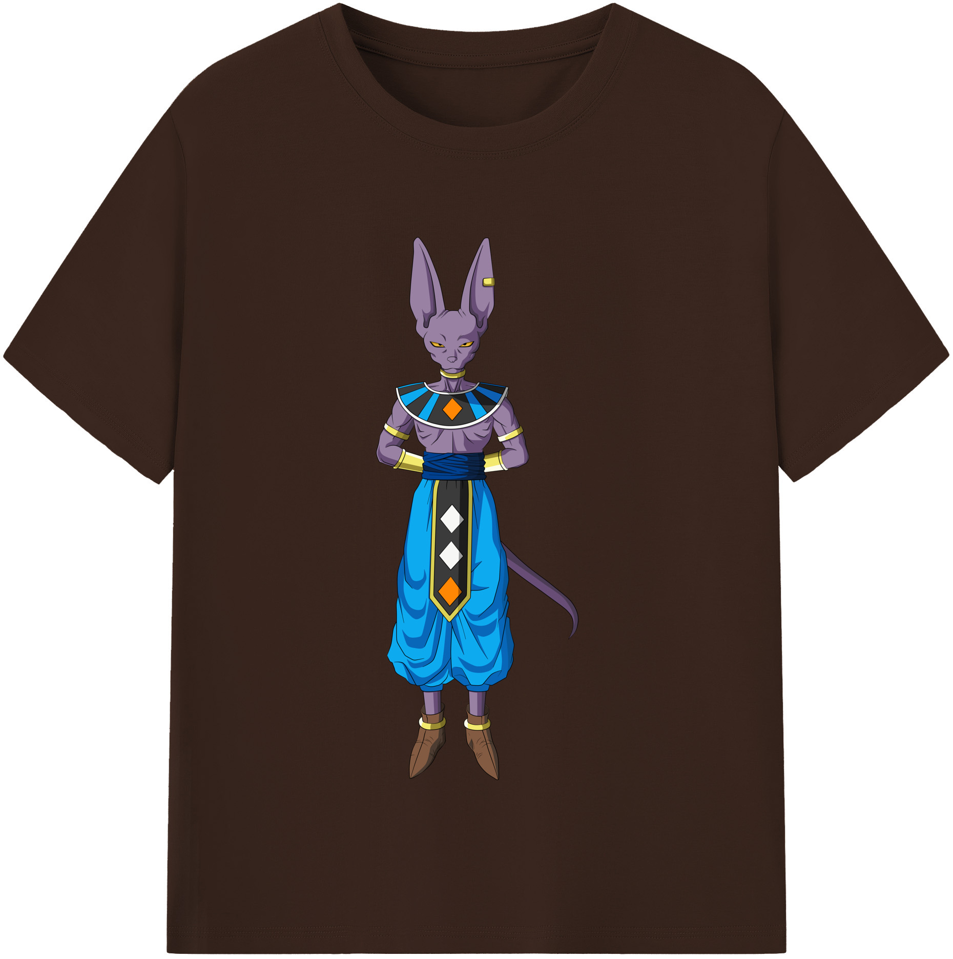 （画像用） ドラゴンボール ビルス 破壊神ビルス DRAGON BALL Beerus Birusu 綿100％半袖Tシャツ（フロントプリント）