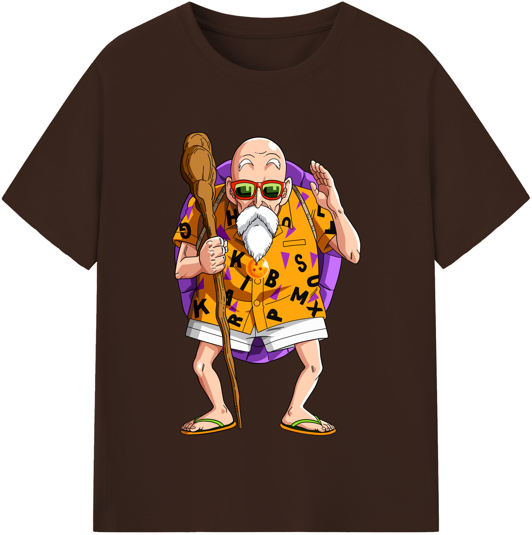 （画像用） ドラゴンボール 亀仙人（かめせんにん） DRAGON BALL Master Roshi Kame Sennin 綿100％半袖Tシャツ（フロントプリント）