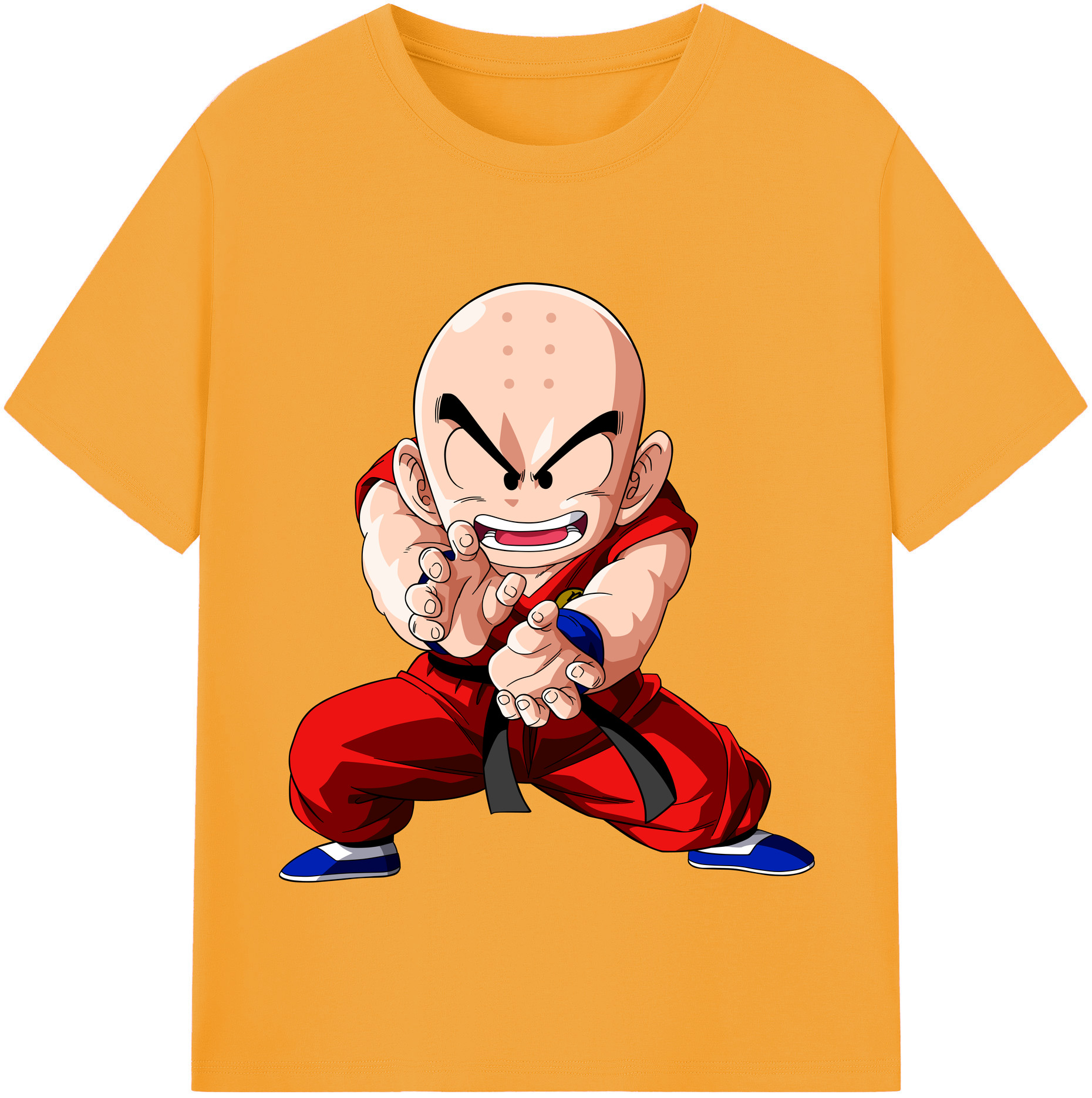 （画像用） ドラゴンボール クリリン DRAGON BALL krillin 綿100％半袖Tシャツ（フロントプリント）