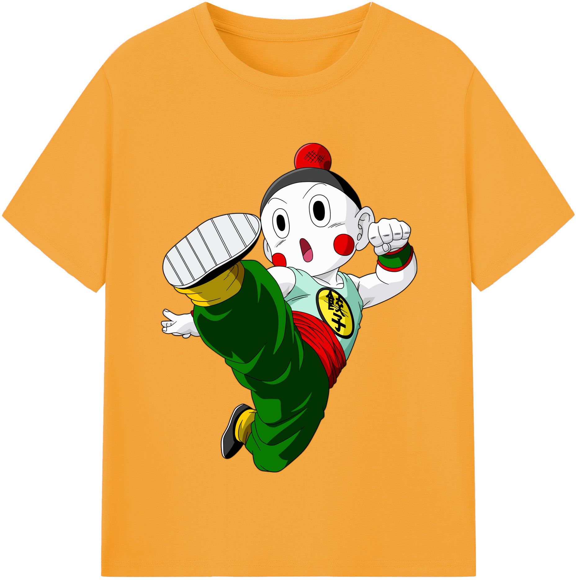 （画像用） ドラゴンボール 餃子（チャオズ）DRAGON BALL Chaoz 綿100％半袖Tシャツ（フロントプリント）