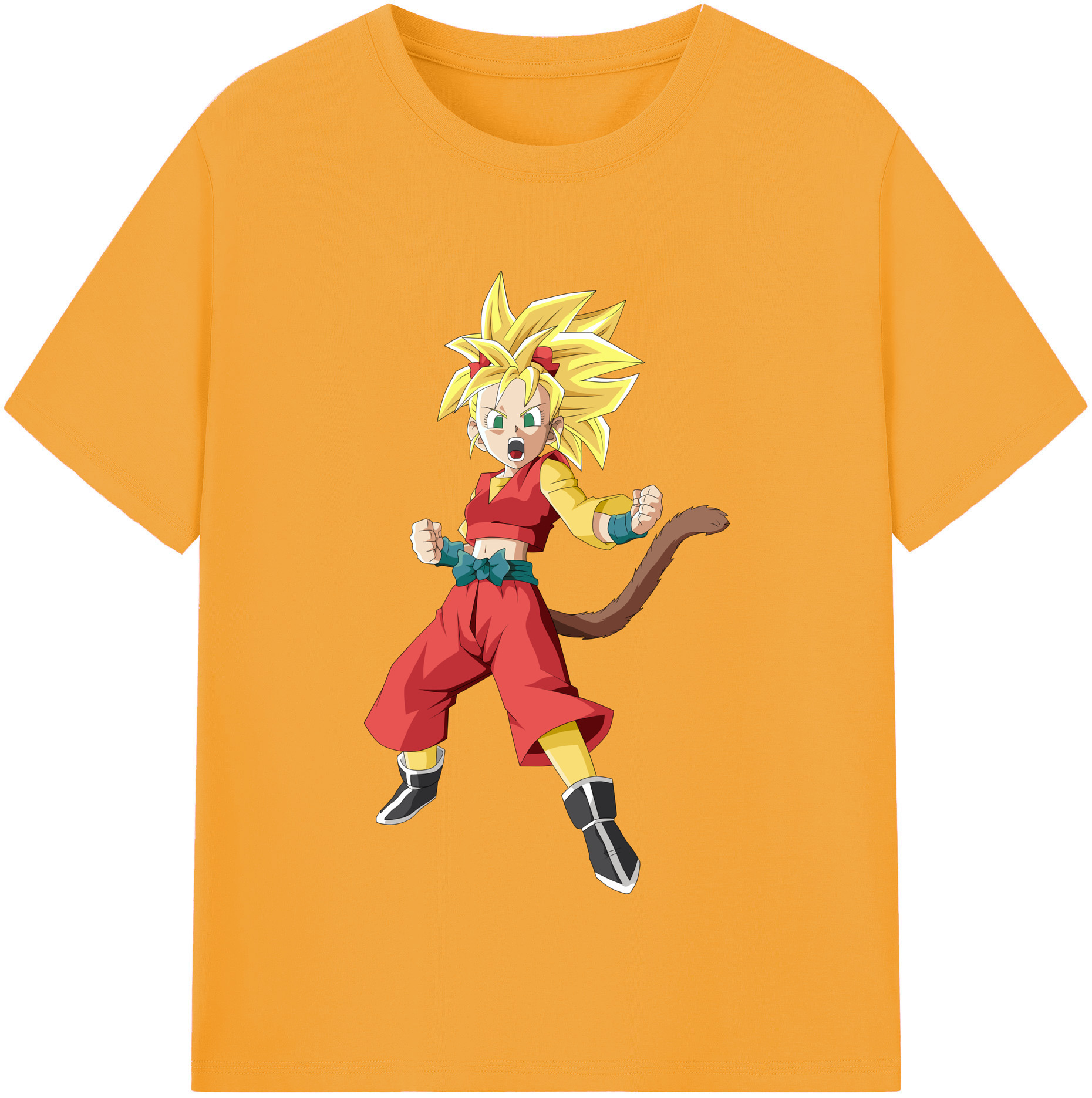 （画像用） ドラゴンボール カリフラ DRAGON BALL Caulifla 綿100％半袖Tシャツ（フロントプリント）