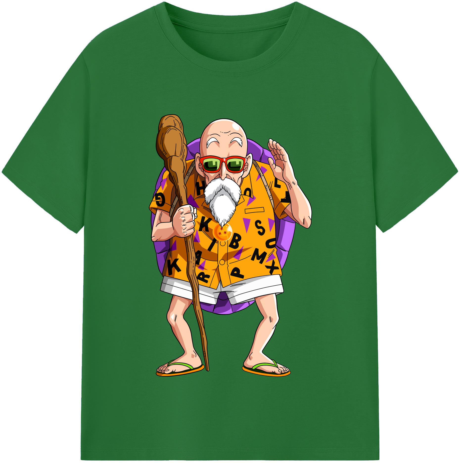 （画像用） ドラゴンボール 亀仙人（かめせんにん） DRAGON BALL Master Roshi Kame Sennin 綿100％半袖Tシャツ（フロントプリント）