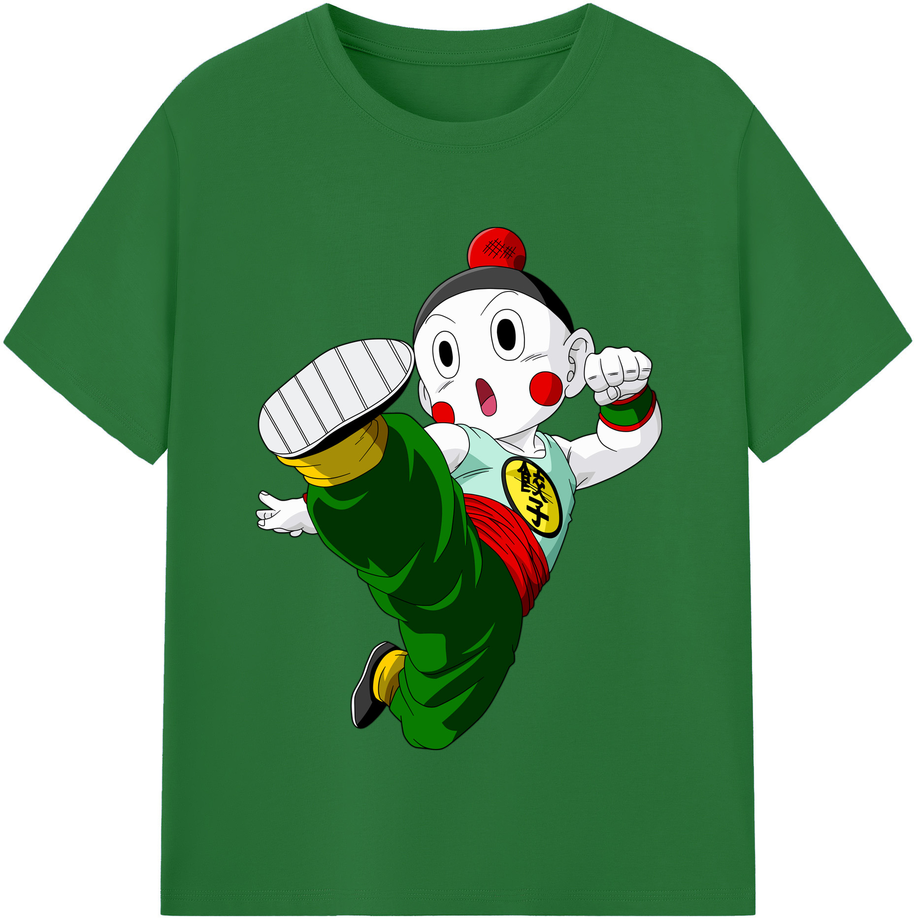 （画像用） ドラゴンボール 餃子（チャオズ）DRAGON BALL Chaoz 綿100％半袖Tシャツ（フロントプリント）