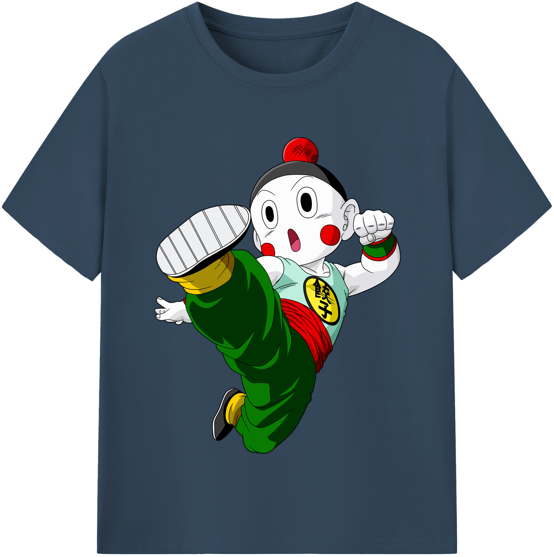 （画像用） ドラゴンボール 餃子（チャオズ）DRAGON BALL Chaoz 綿100％半袖Tシャツ（フロントプリント）