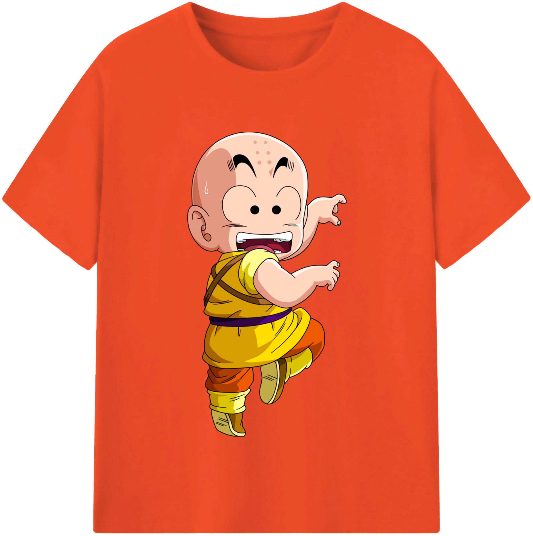 （画像用） ドラゴンボール クリリン DRAGON BALL krillin 綿100％半袖Tシャツ（フロントプリント）