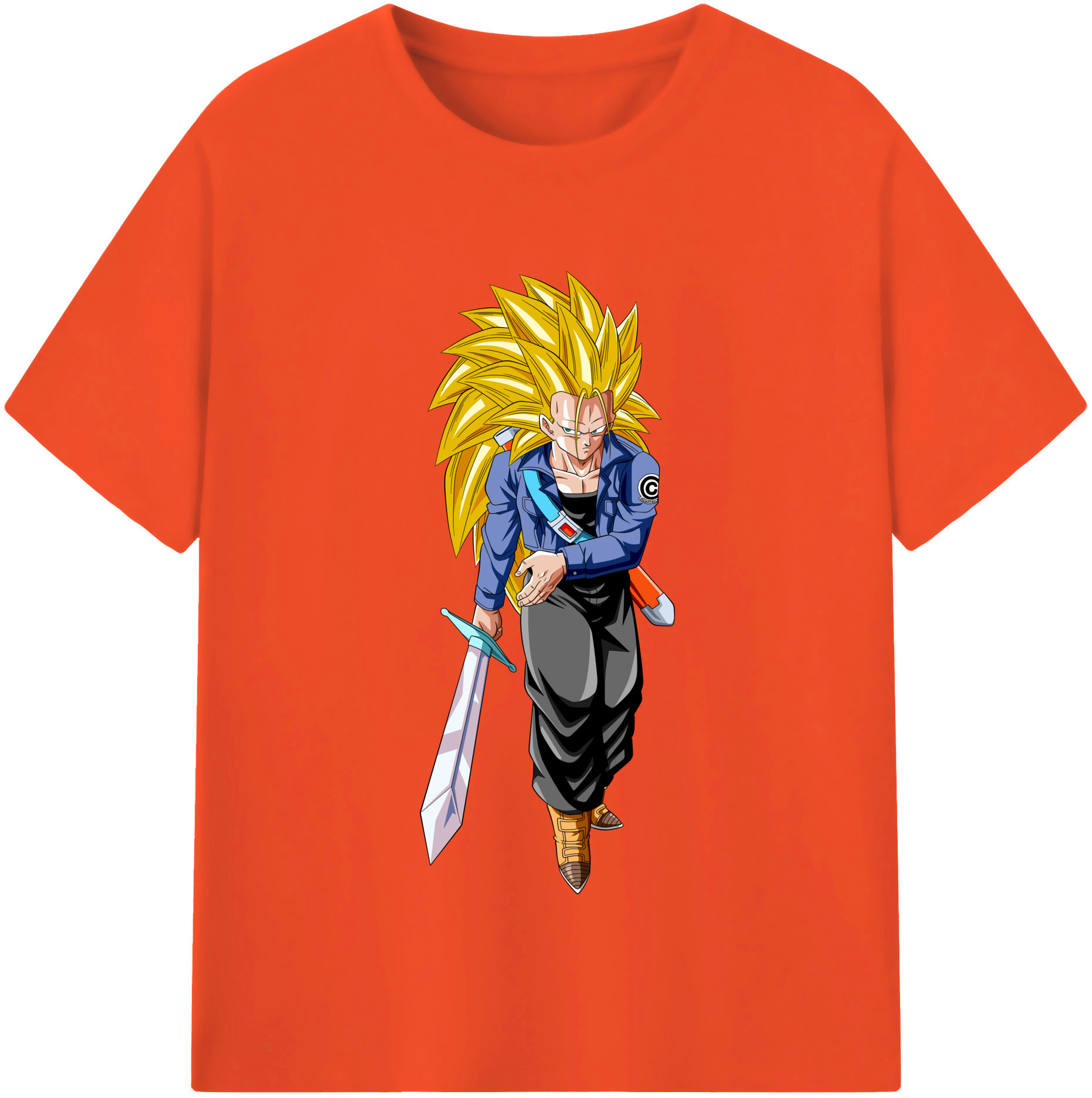 （画像用） ドラゴンボール トランクス（Torankusu）DRAGON BALL Trunks 綿100％半袖Tシャツ（フロントプリント）