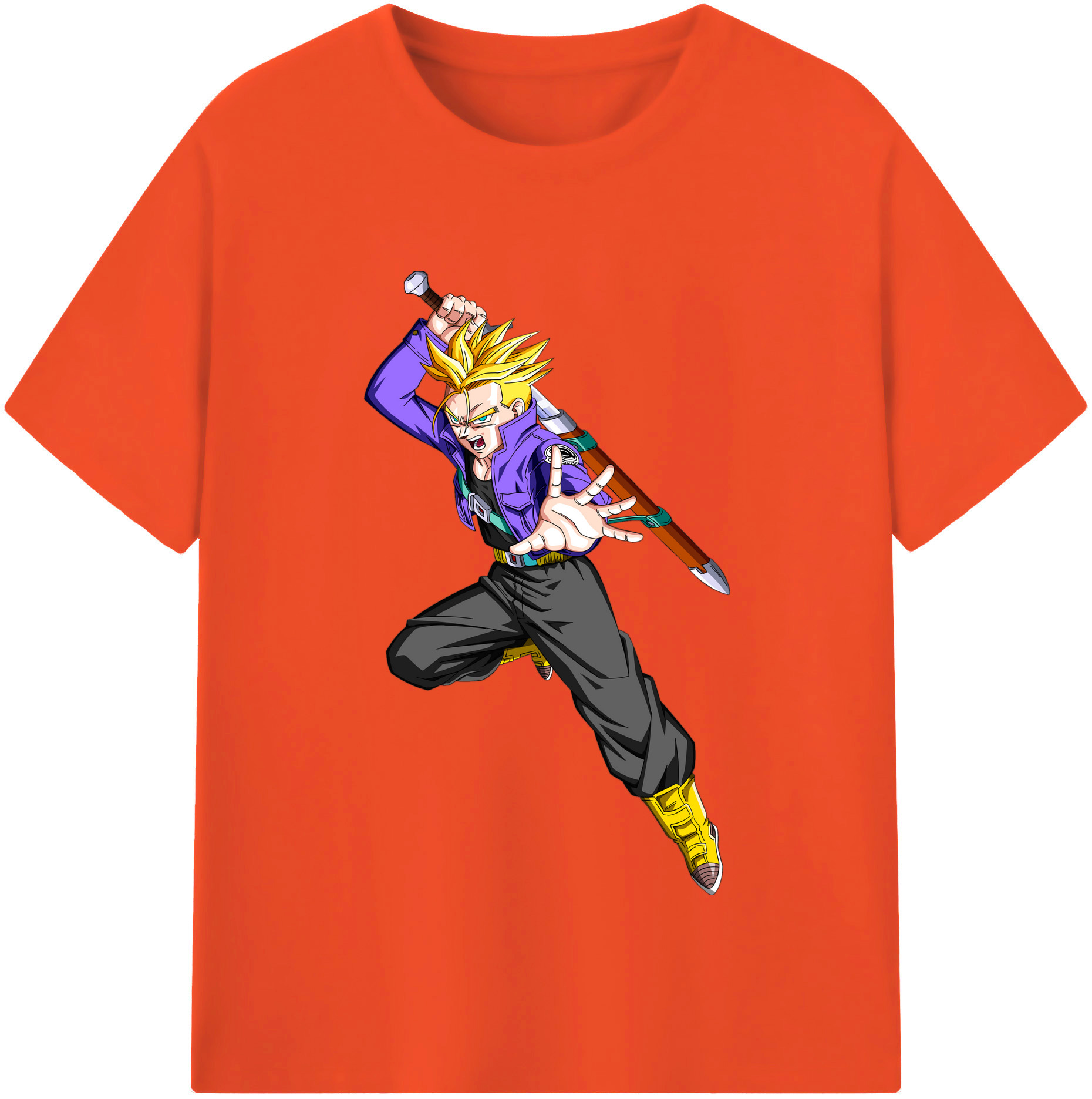 （画像用） ドラゴンボール トランクス（Torankusu）DRAGON BALL Trunks 綿100％半袖Tシャツ（フロントプリント）