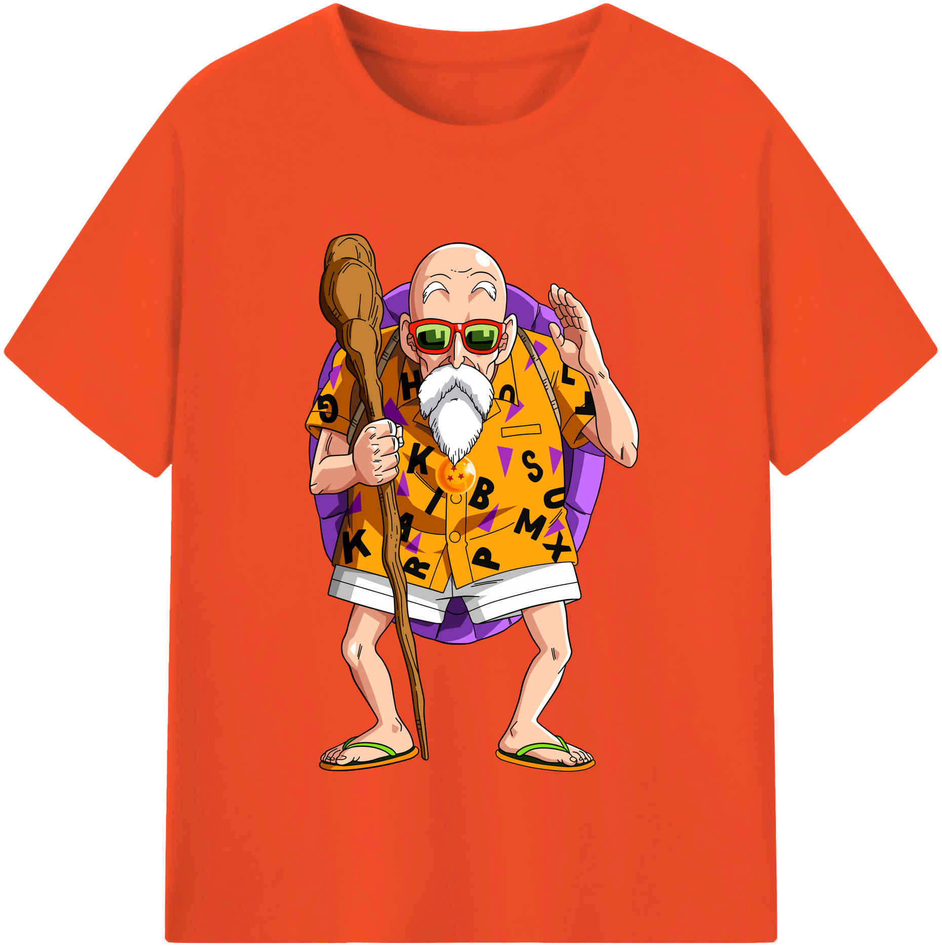 （画像用） ドラゴンボール 亀仙人（かめせんにん） DRAGON BALL Master Roshi Kame Sennin 綿100％半袖Tシャツ（フロントプリント）
