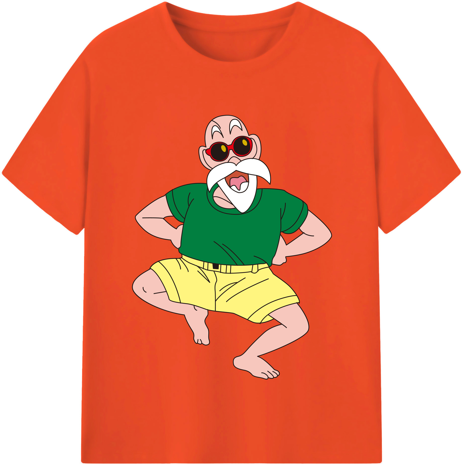 （画像用） ドラゴンボール 亀仙人（かめせんにん） DRAGON BALL Master Roshi Kame Sennin 綿100％半袖Tシャツ（フロントプリント）