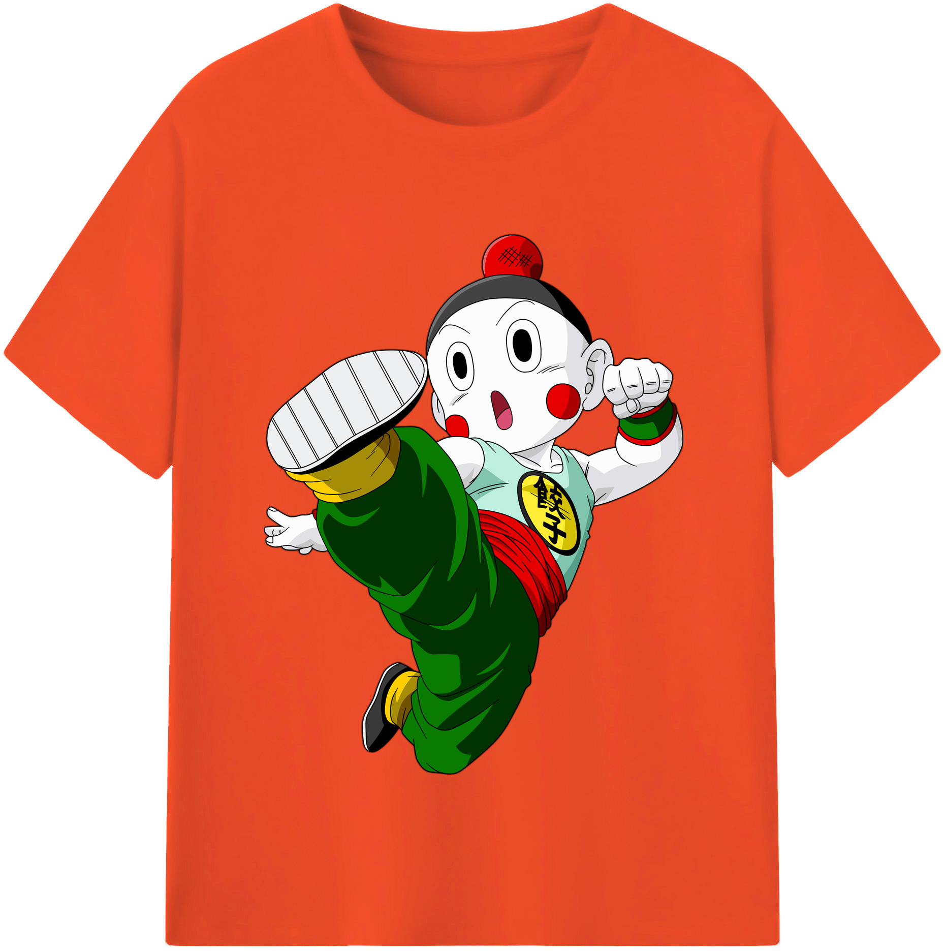 （画像用） ドラゴンボール 餃子（チャオズ）DRAGON BALL Chaoz 綿100％半袖Tシャツ（フロントプリント）
