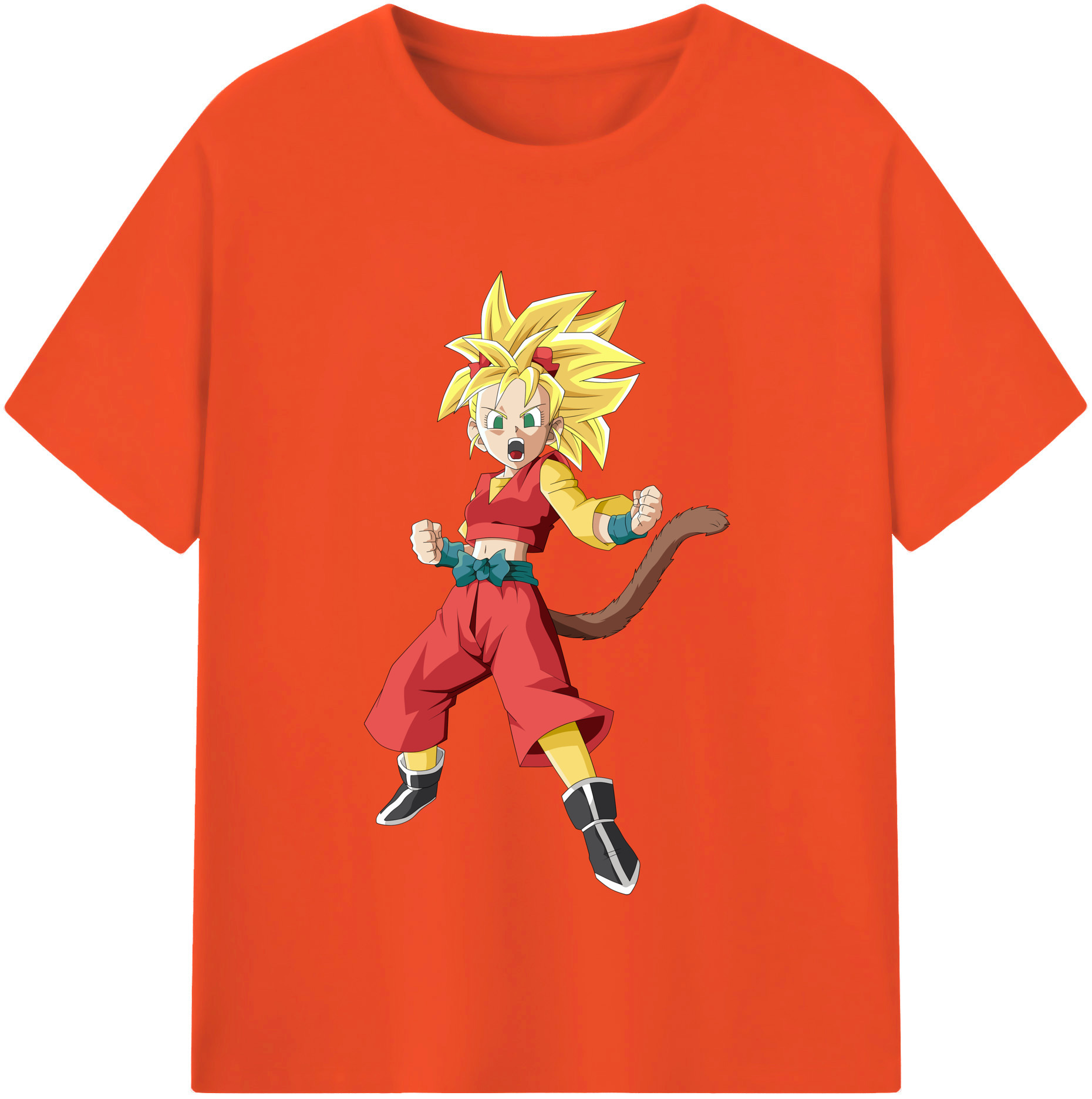 （画像用） ドラゴンボール カリフラ DRAGON BALL Caulifla 綿100％半袖Tシャツ（フロントプリント）