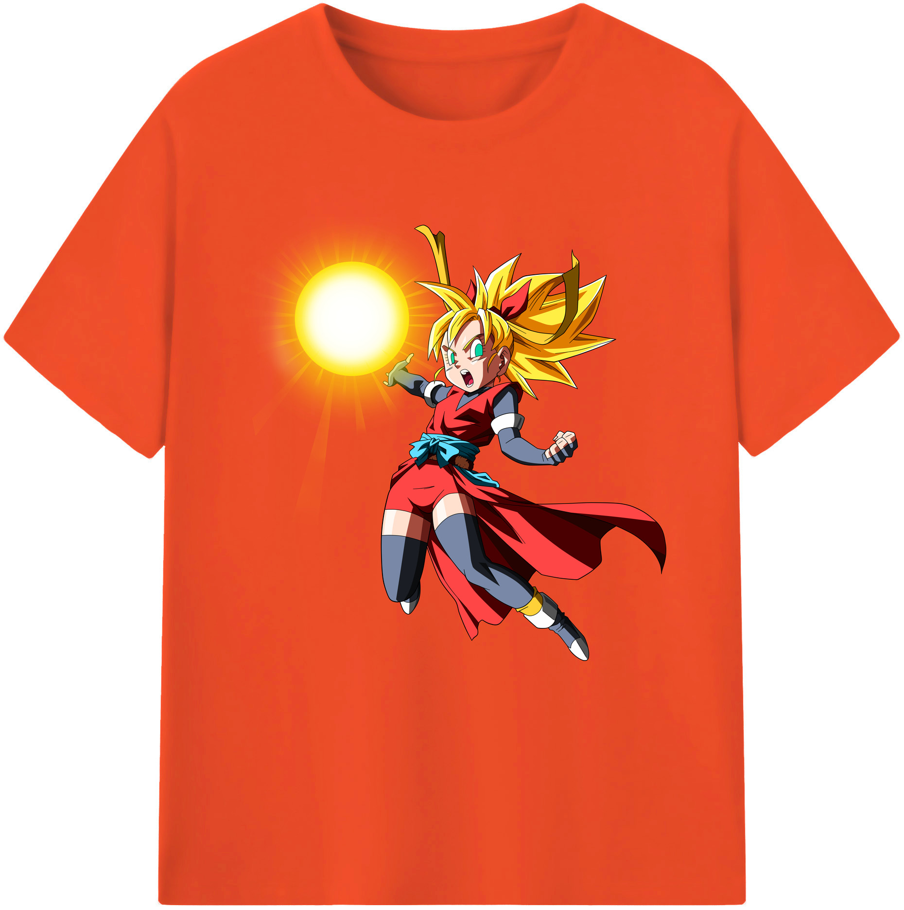 （画像用） ドラゴンボール カリフラ DRAGON BALL Caulifla 綿100％半袖Tシャツ（フロントプリント）