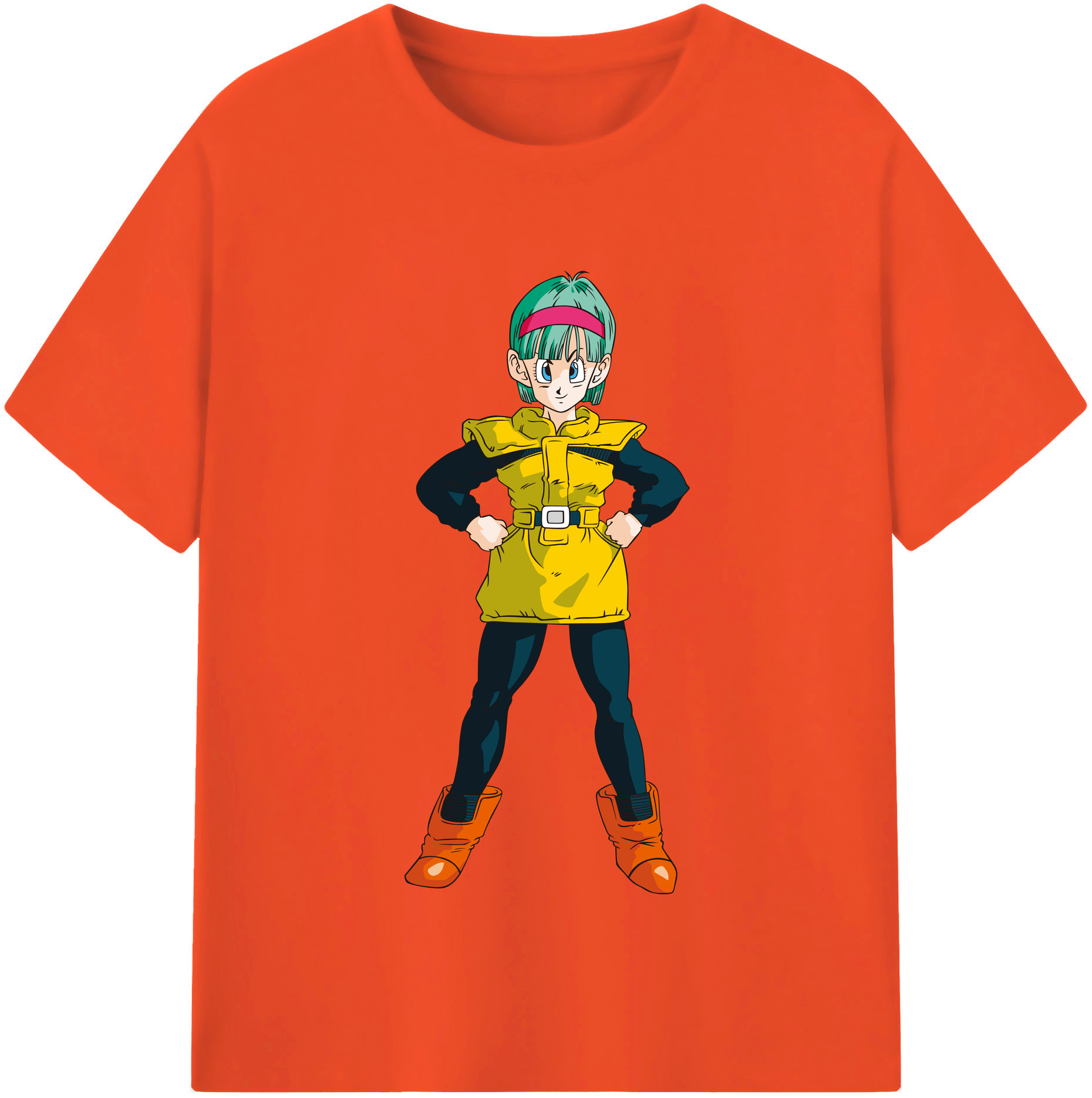 （画像用） ドラゴンボール ブルマ DRAGON BALL Bulma 綿100％半袖Tシャツ（フロントプリント）