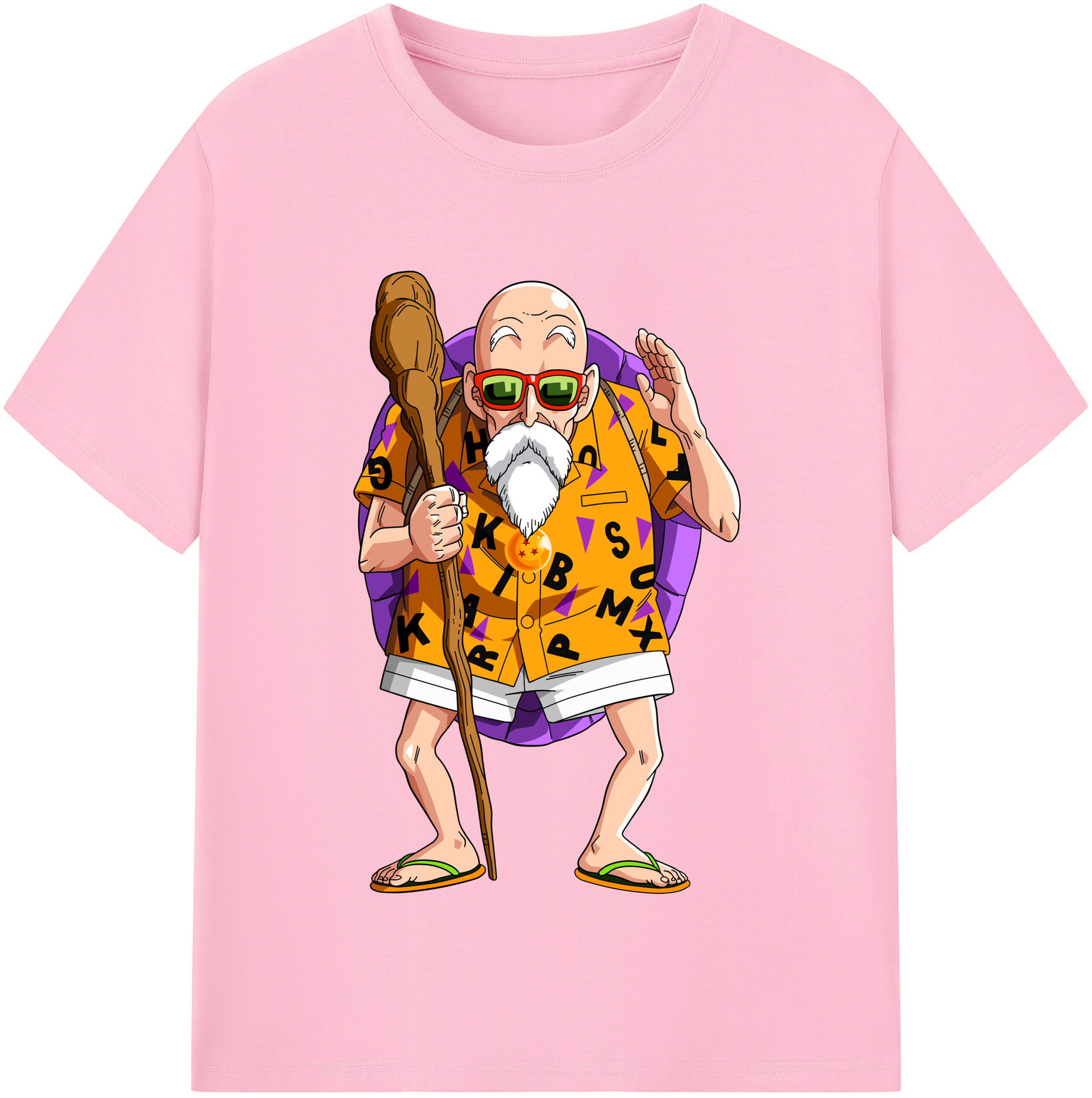 （画像用） ドラゴンボール 亀仙人（かめせんにん） DRAGON BALL Master Roshi Kame Sennin 綿100％半袖Tシャツ（フロントプリント）