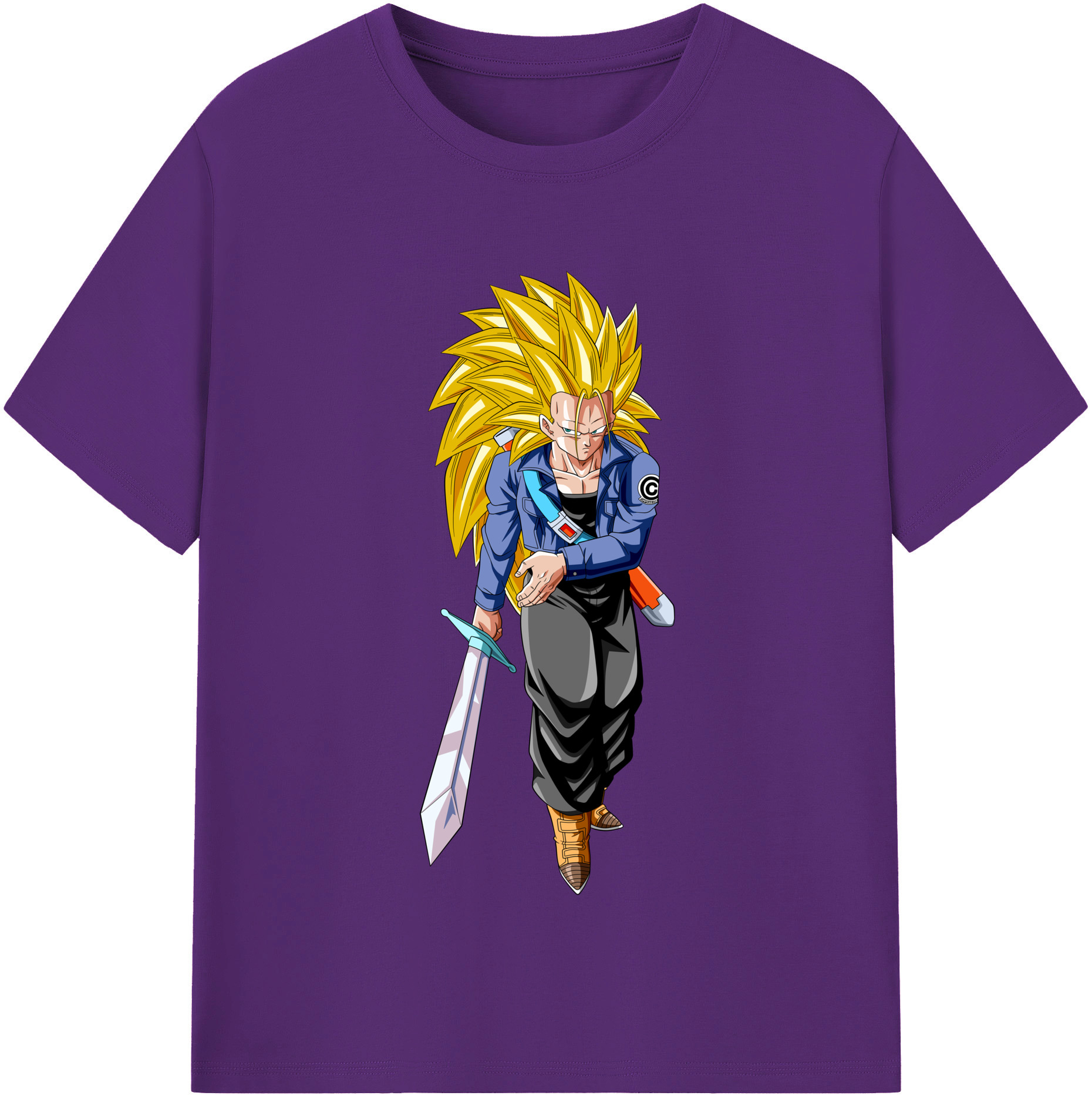 （画像用） ドラゴンボール トランクス（Torankusu）DRAGON BALL Trunks 綿100％半袖Tシャツ（フロントプリント）