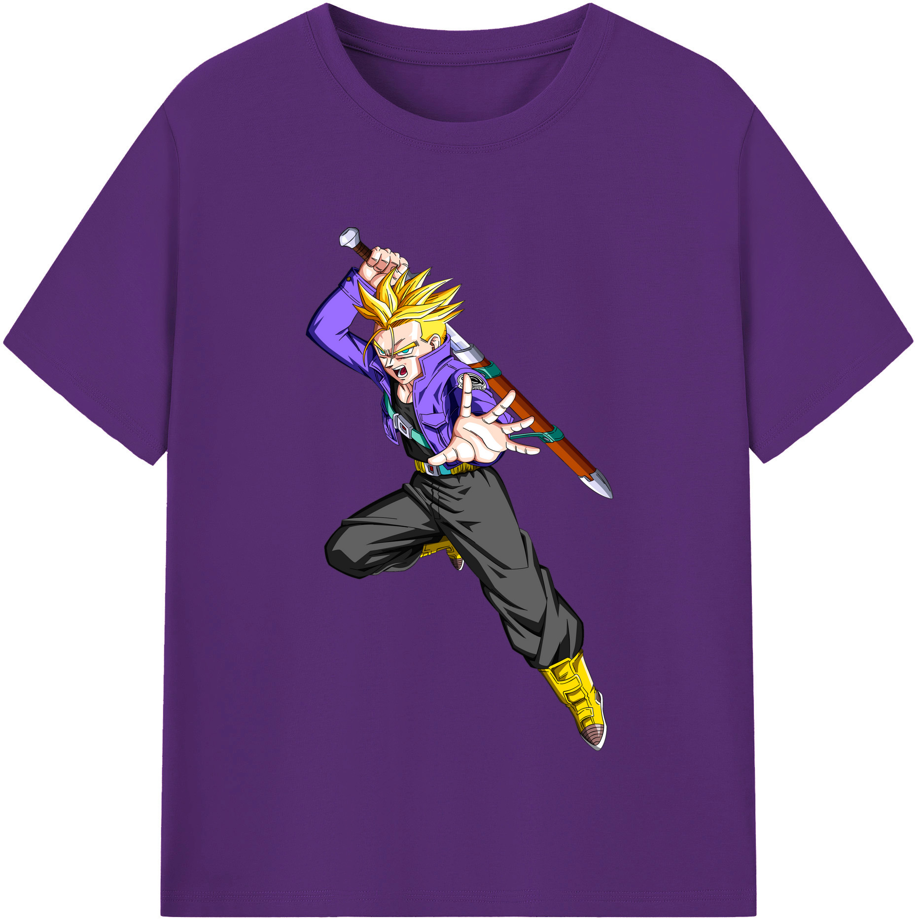 （画像用） ドラゴンボール トランクス（Torankusu）DRAGON BALL Trunks 綿100％半袖Tシャツ（フロントプリント）