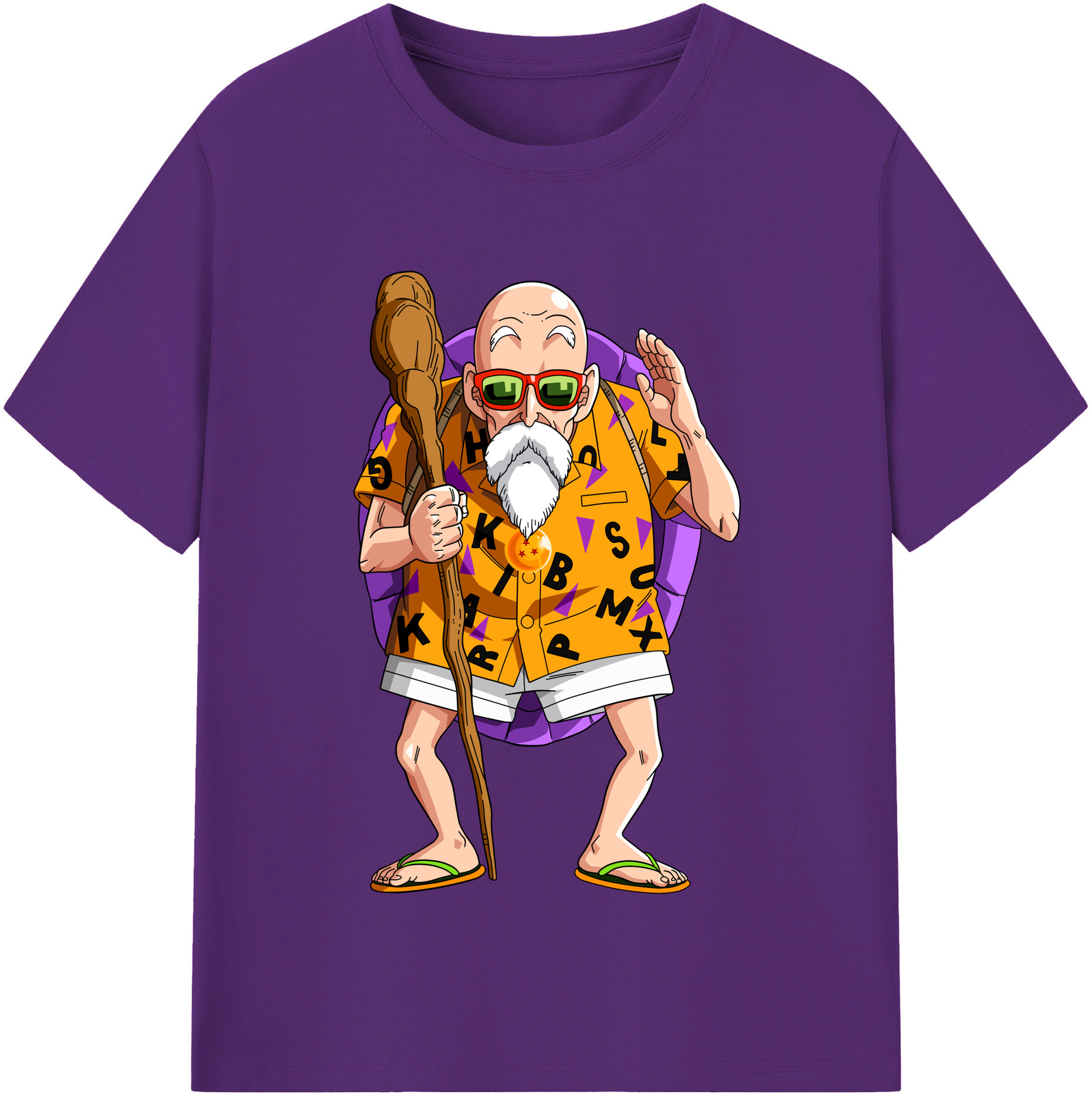 （画像用） ドラゴンボール 亀仙人（かめせんにん） DRAGON BALL Master Roshi Kame Sennin 綿100％半袖Tシャツ（フロントプリント）