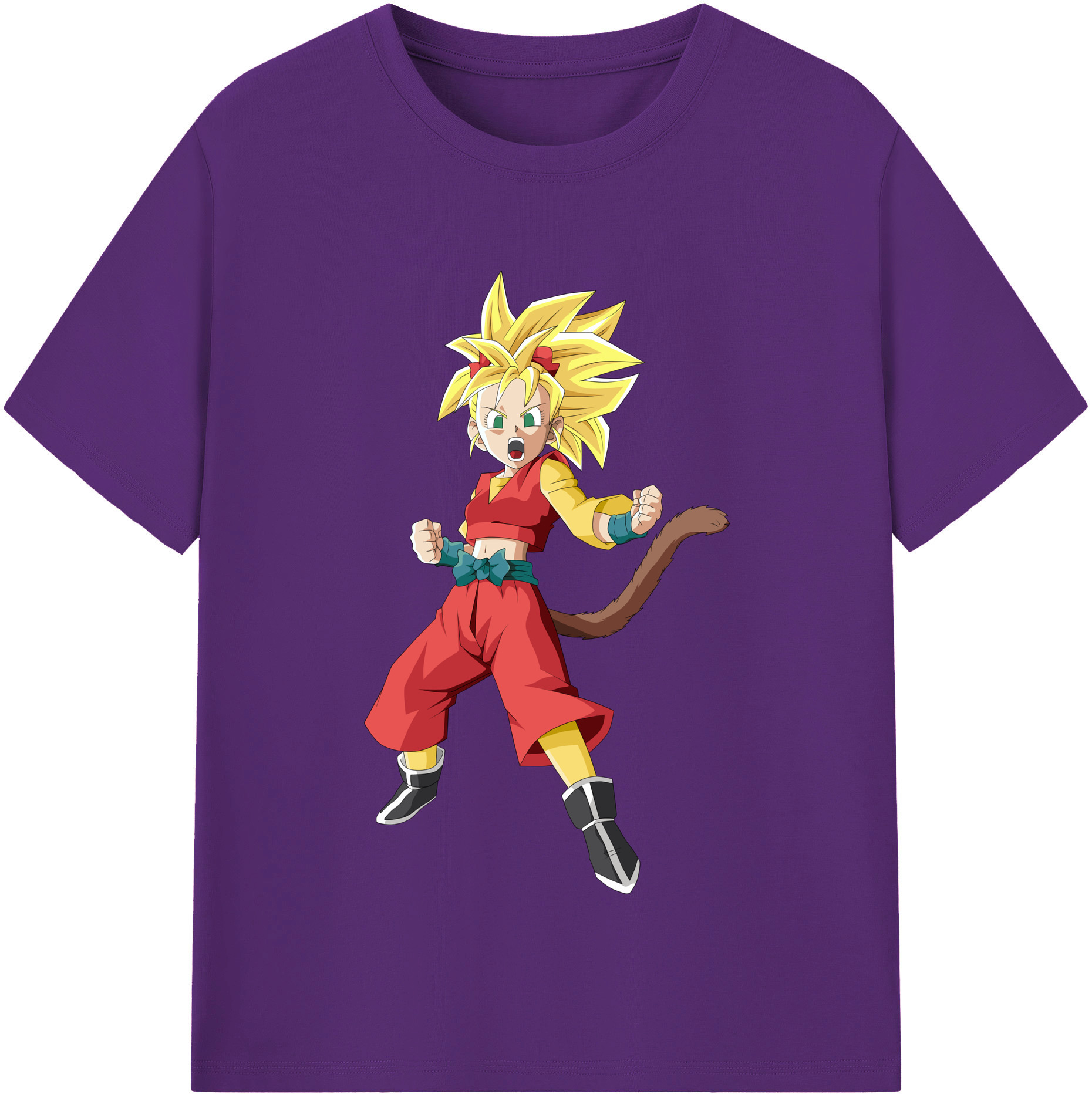 （画像用） ドラゴンボール カリフラ DRAGON BALL Caulifla 綿100％半袖Tシャツ（フロントプリント）