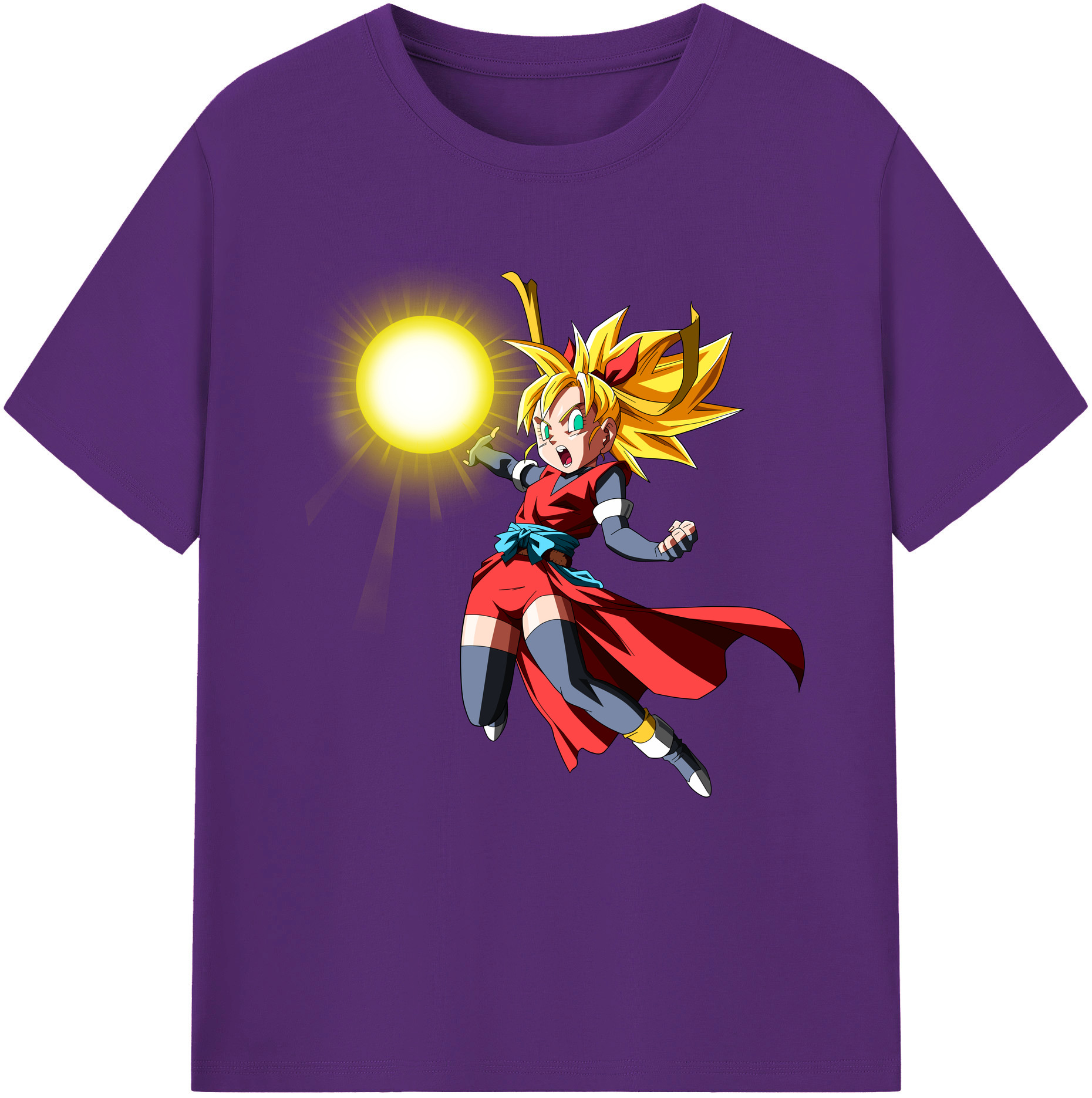 （画像用） ドラゴンボール カリフラ DRAGON BALL Caulifla 綿100％半袖Tシャツ（フロントプリント）