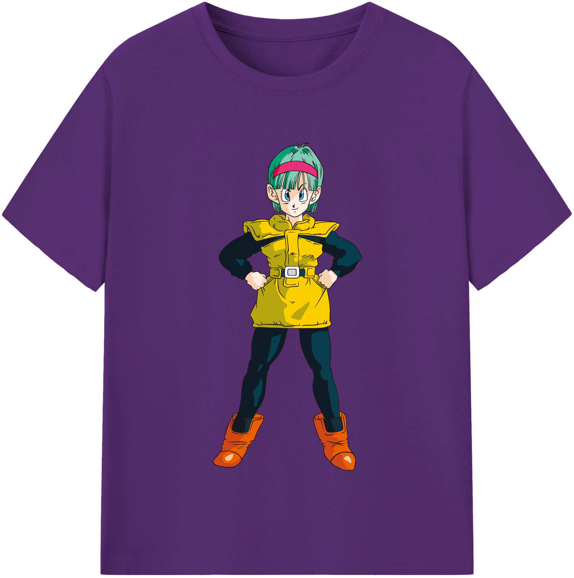 （画像用） ドラゴンボール ブルマ DRAGON BALL Bulma 綿100％半袖Tシャツ（フロントプリント）