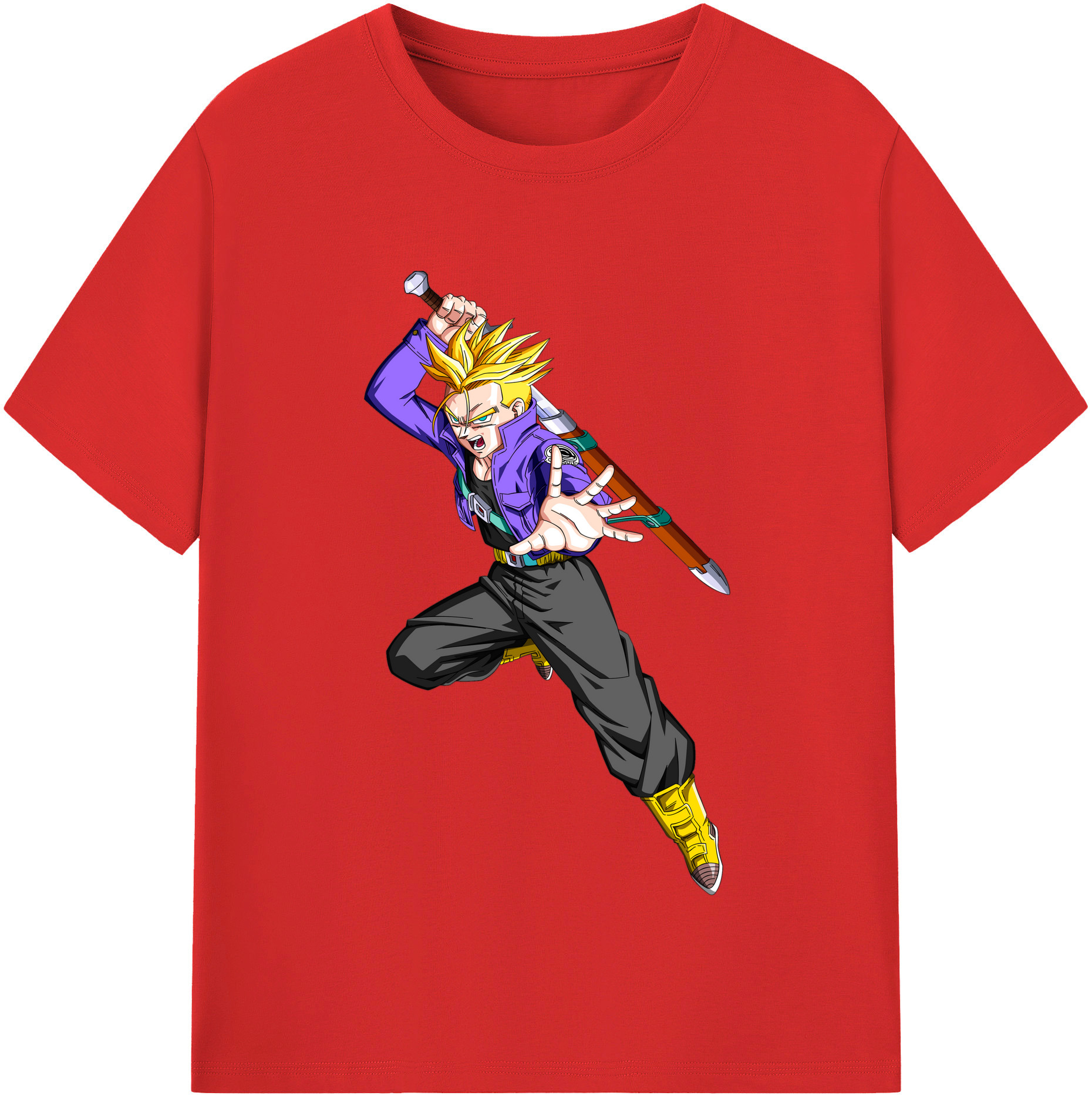 （画像用） ドラゴンボール トランクス（Torankusu）DRAGON BALL Trunks 綿100％半袖Tシャツ（フロントプリント）