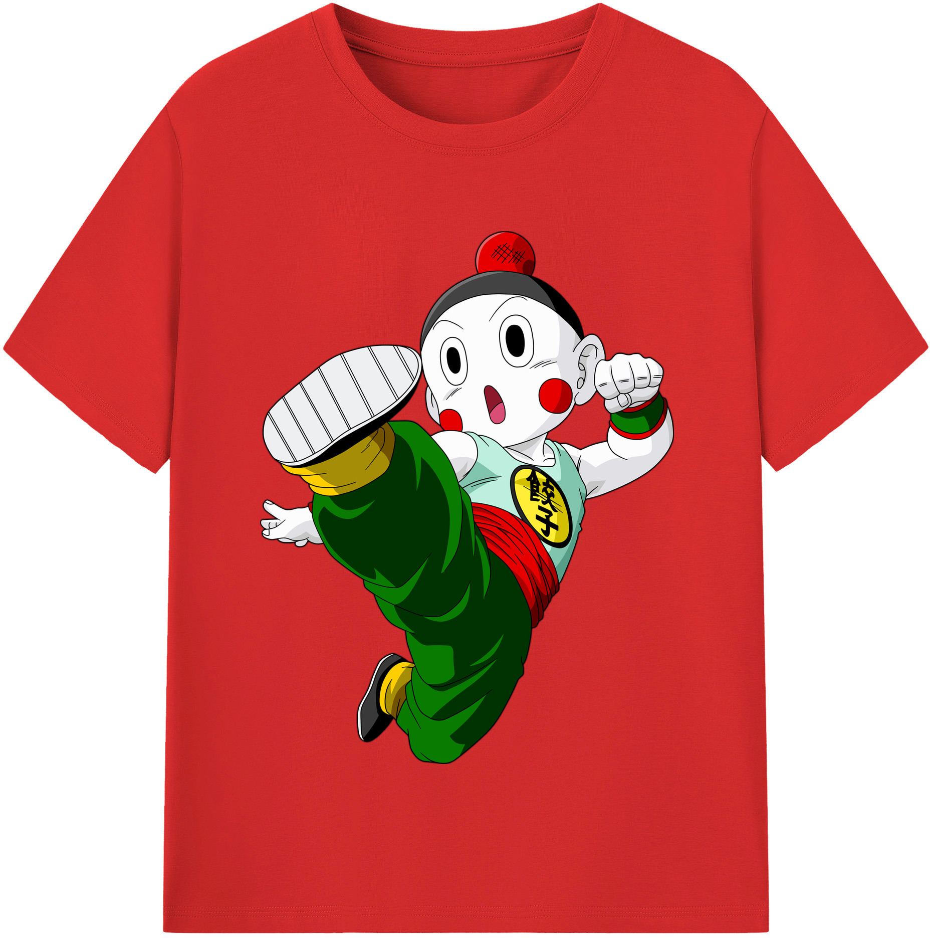 （画像用） ドラゴンボール 餃子（チャオズ）DRAGON BALL Chaoz 綿100％半袖Tシャツ（フロントプリント）