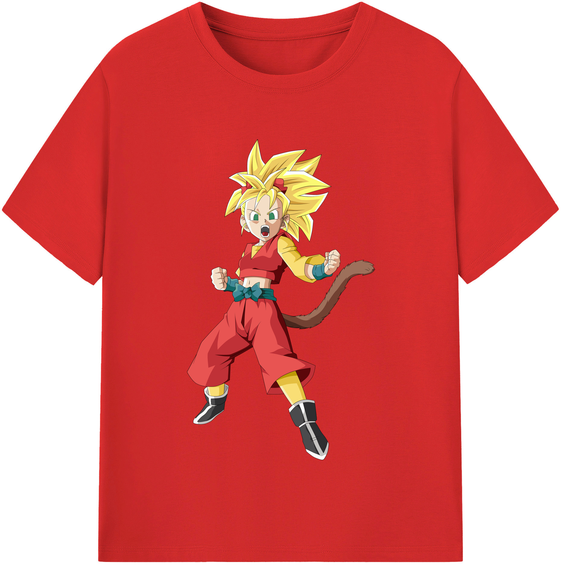 （画像用） ドラゴンボール カリフラ DRAGON BALL Caulifla 綿100％半袖Tシャツ（フロントプリント）