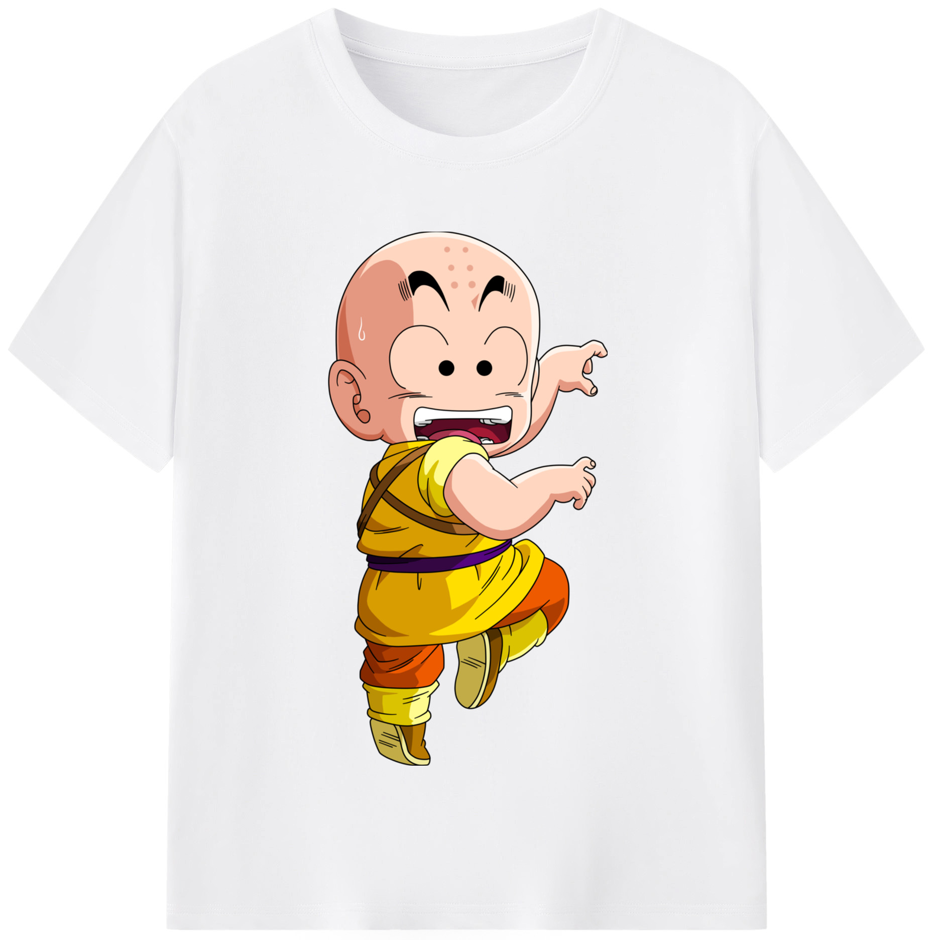 （画像用） ドラゴンボール クリリン DRAGON BALL krillin 綿100％半袖Tシャツ（フロントプリント）