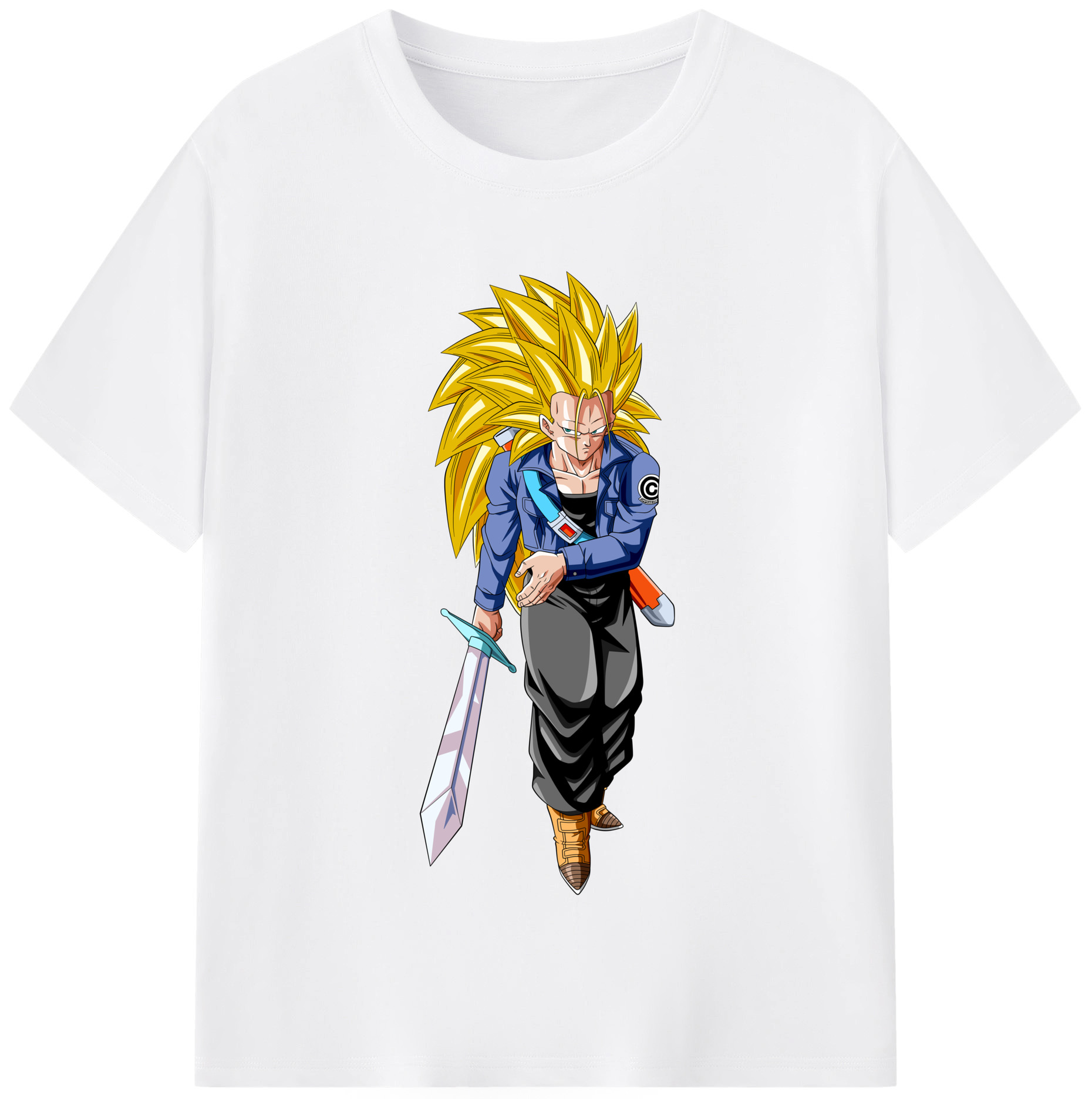 （画像用） ドラゴンボール トランクス（Torankusu）DRAGON BALL Trunks 綿100％半袖Tシャツ（フロントプリント）