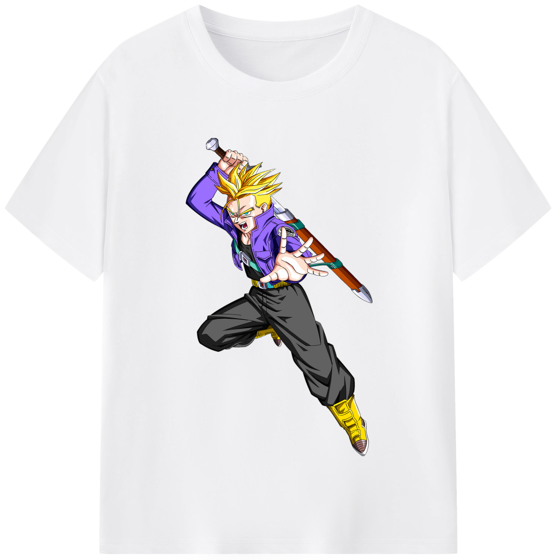 （画像用） ドラゴンボール トランクス（Torankusu）DRAGON BALL Trunks 綿100％半袖Tシャツ（フロントプリント）