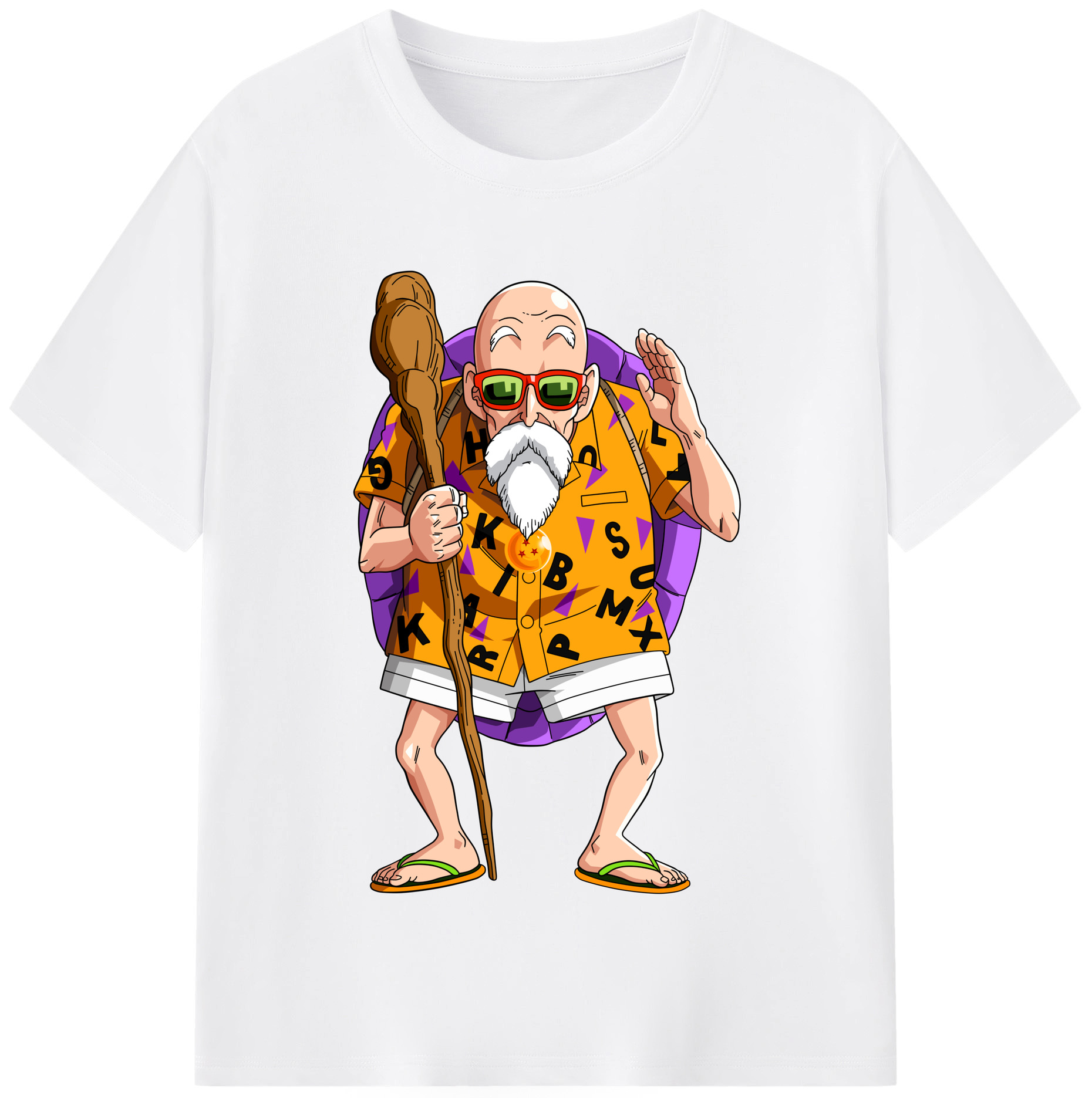 （画像用） ドラゴンボール 亀仙人（かめせんにん） DRAGON BALL Master Roshi Kame Sennin 綿100％半袖Tシャツ（フロントプリント）