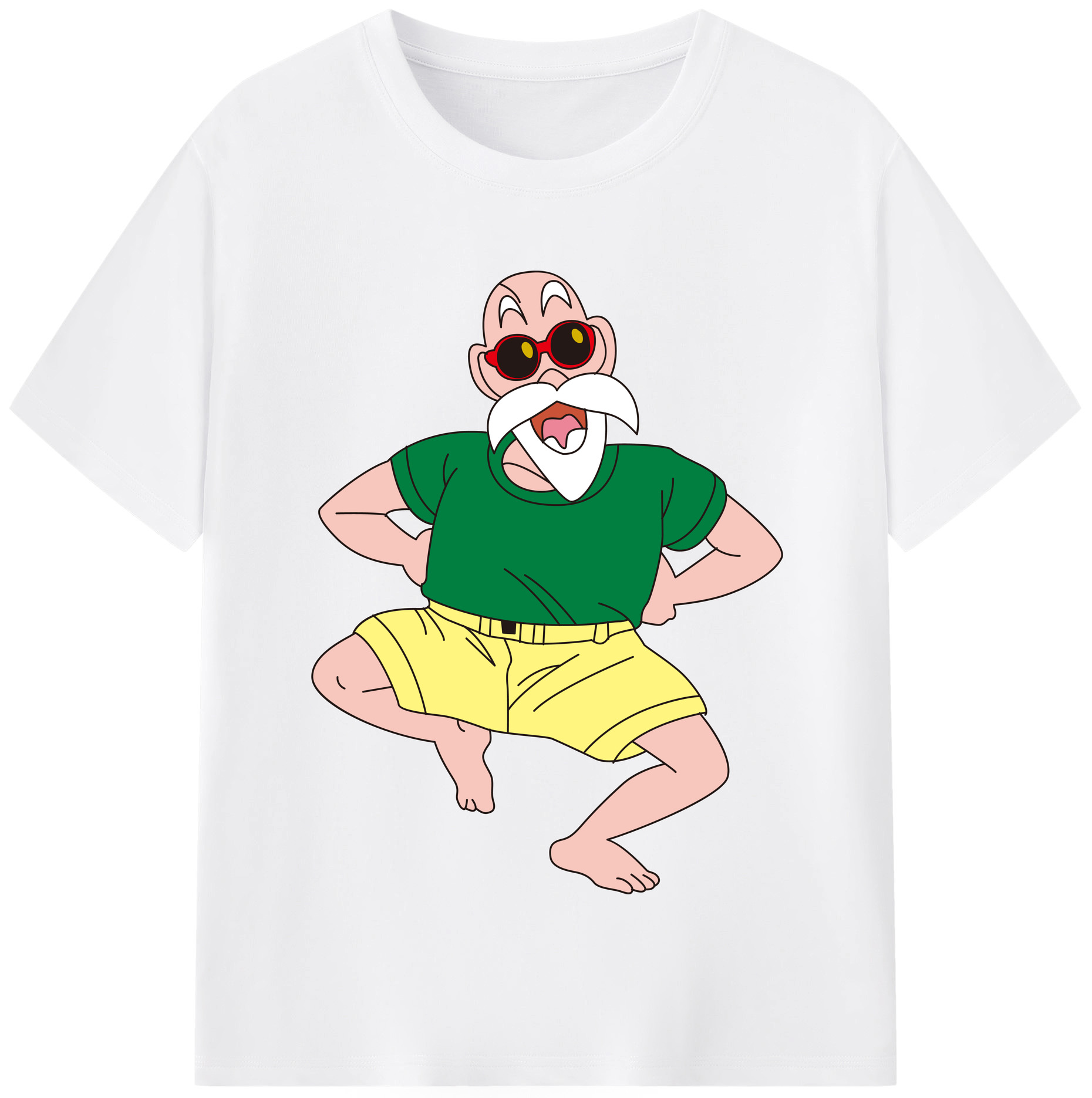 （画像用） ドラゴンボール 亀仙人（かめせんにん） DRAGON BALL Master Roshi Kame Sennin 綿100％半袖Tシャツ（フロントプリント）