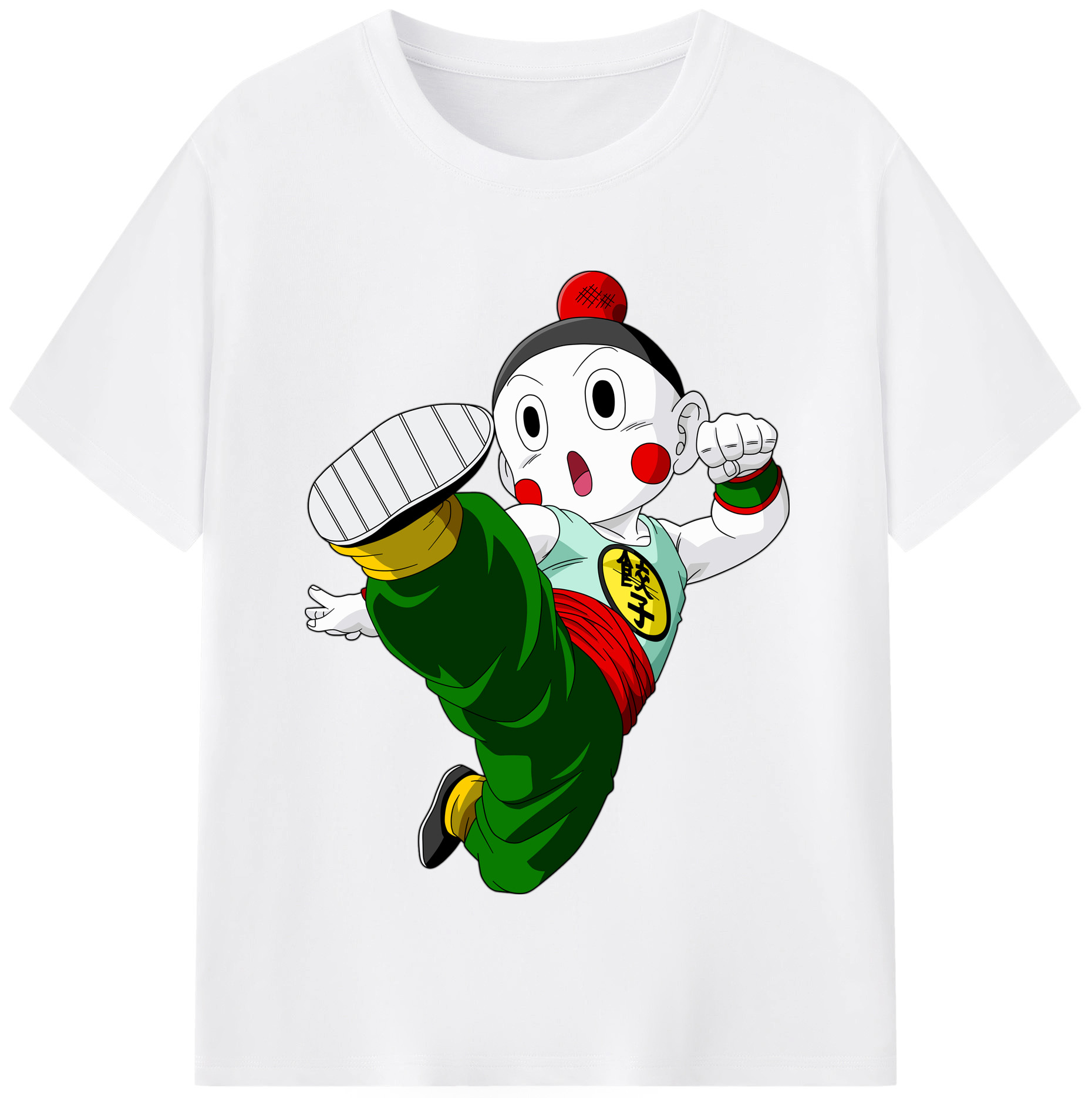 （画像用） ドラゴンボール 餃子（チャオズ）DRAGON BALL Chaoz 綿100％半袖Tシャツ（フロントプリント）