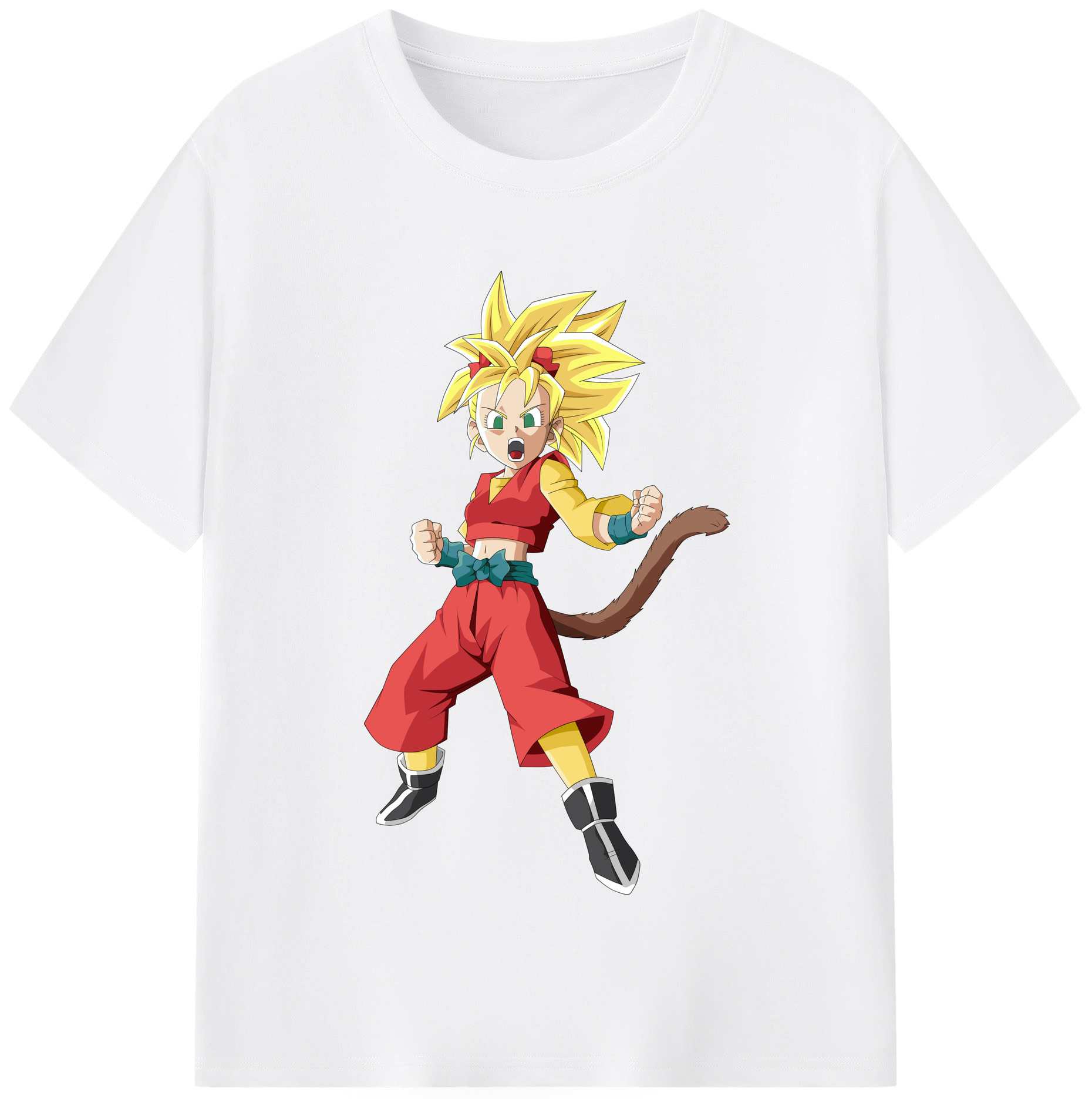 （画像用） ドラゴンボール カリフラ DRAGON BALL Caulifla 綿100％半袖Tシャツ（フロントプリント）