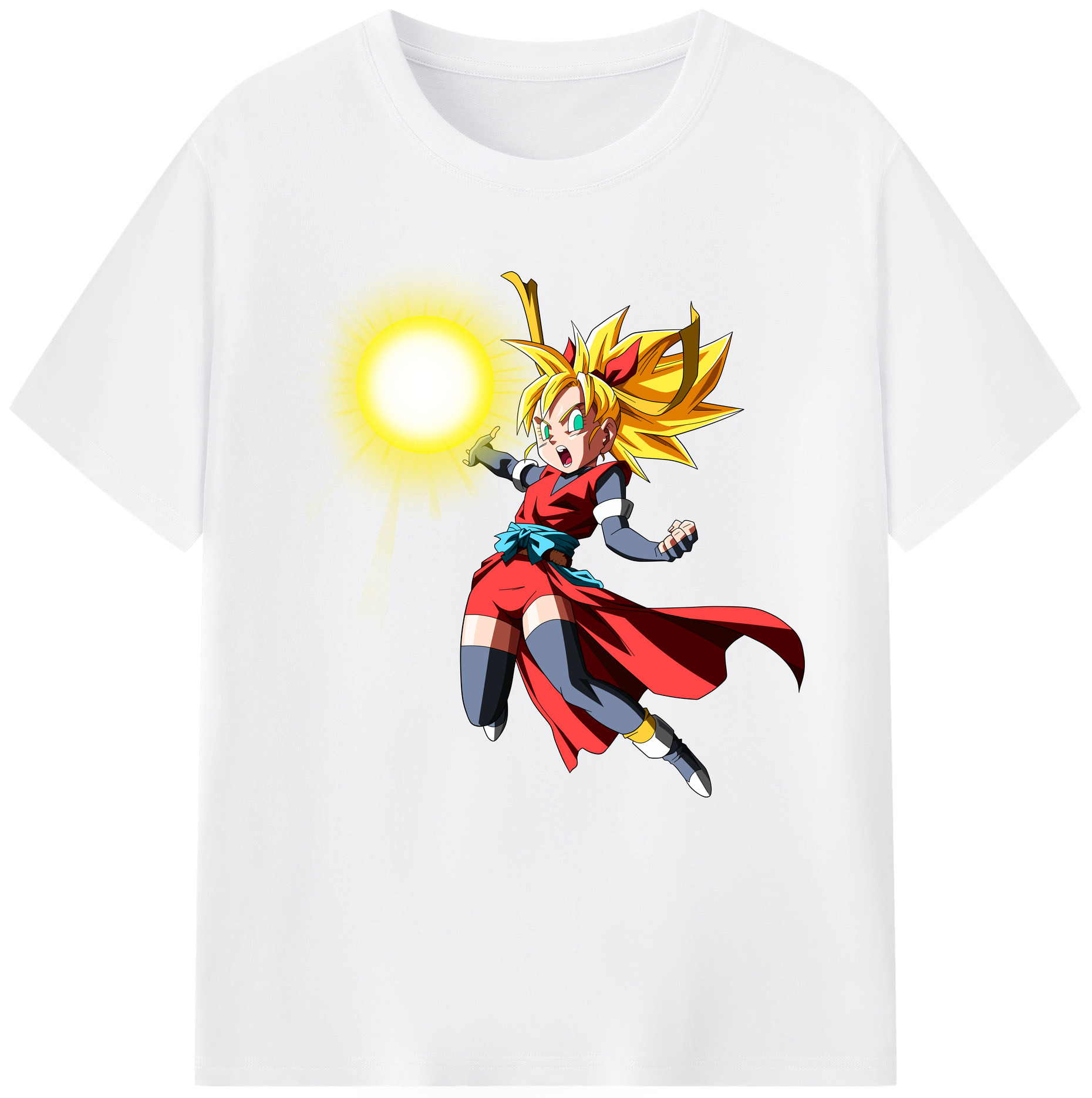 （画像用） ドラゴンボール カリフラ DRAGON BALL Caulifla 綿100％半袖Tシャツ（フロントプリント）