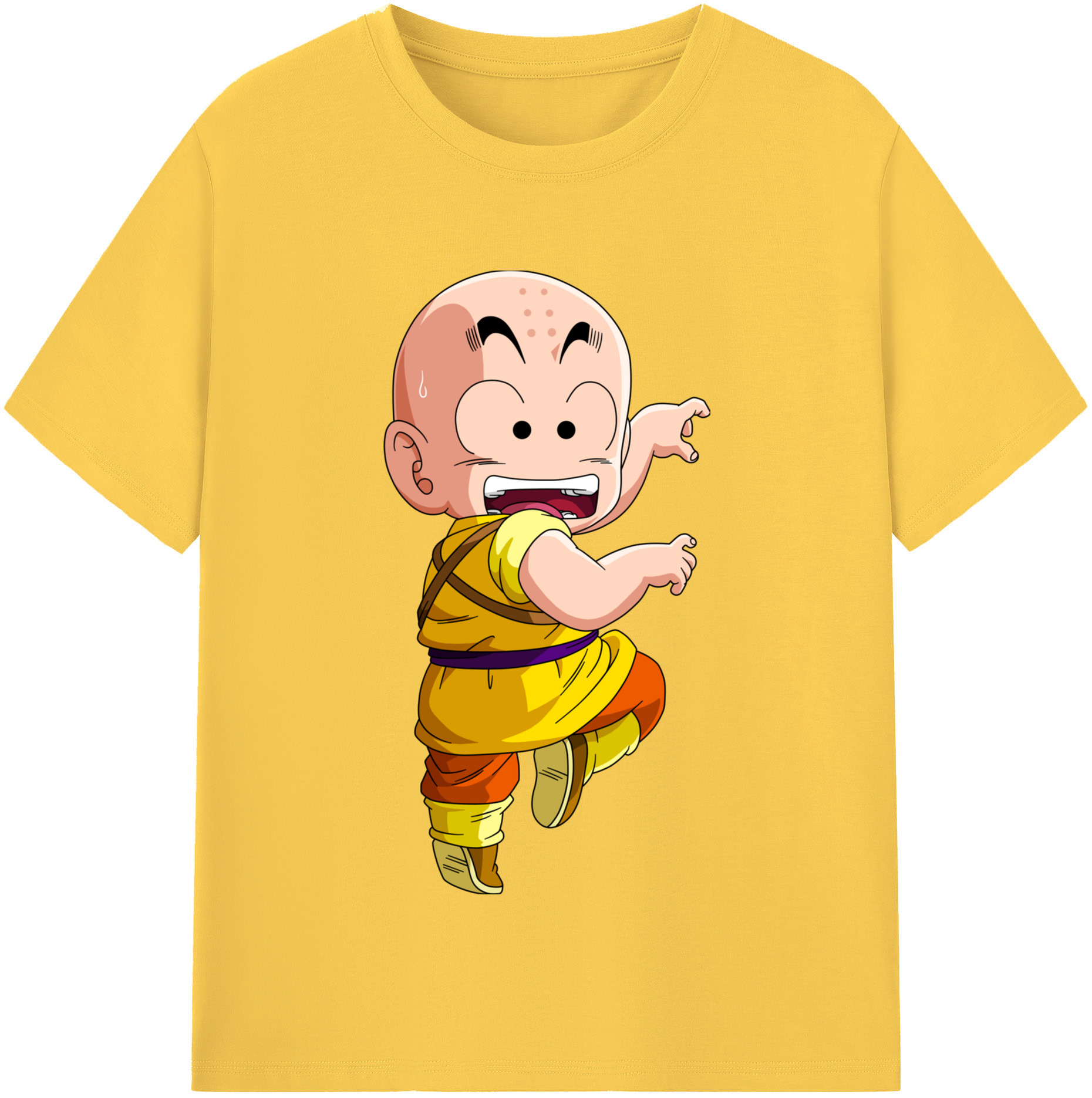 （画像用） ドラゴンボール クリリン DRAGON BALL krillin 綿100％半袖Tシャツ（フロントプリント）