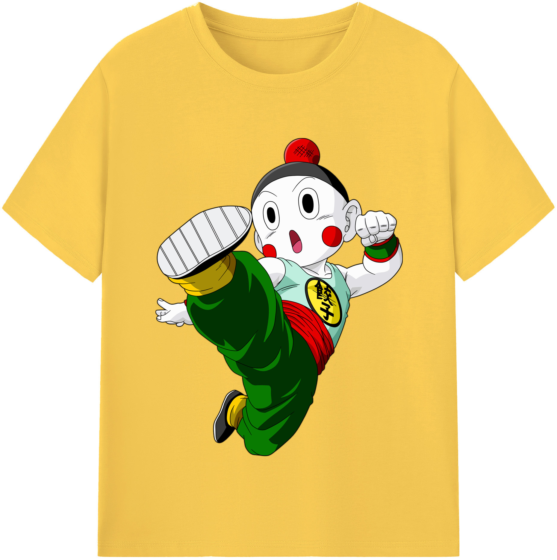 （画像用） ドラゴンボール 餃子（チャオズ）DRAGON BALL Chaoz 綿100％半袖Tシャツ（フロントプリント）