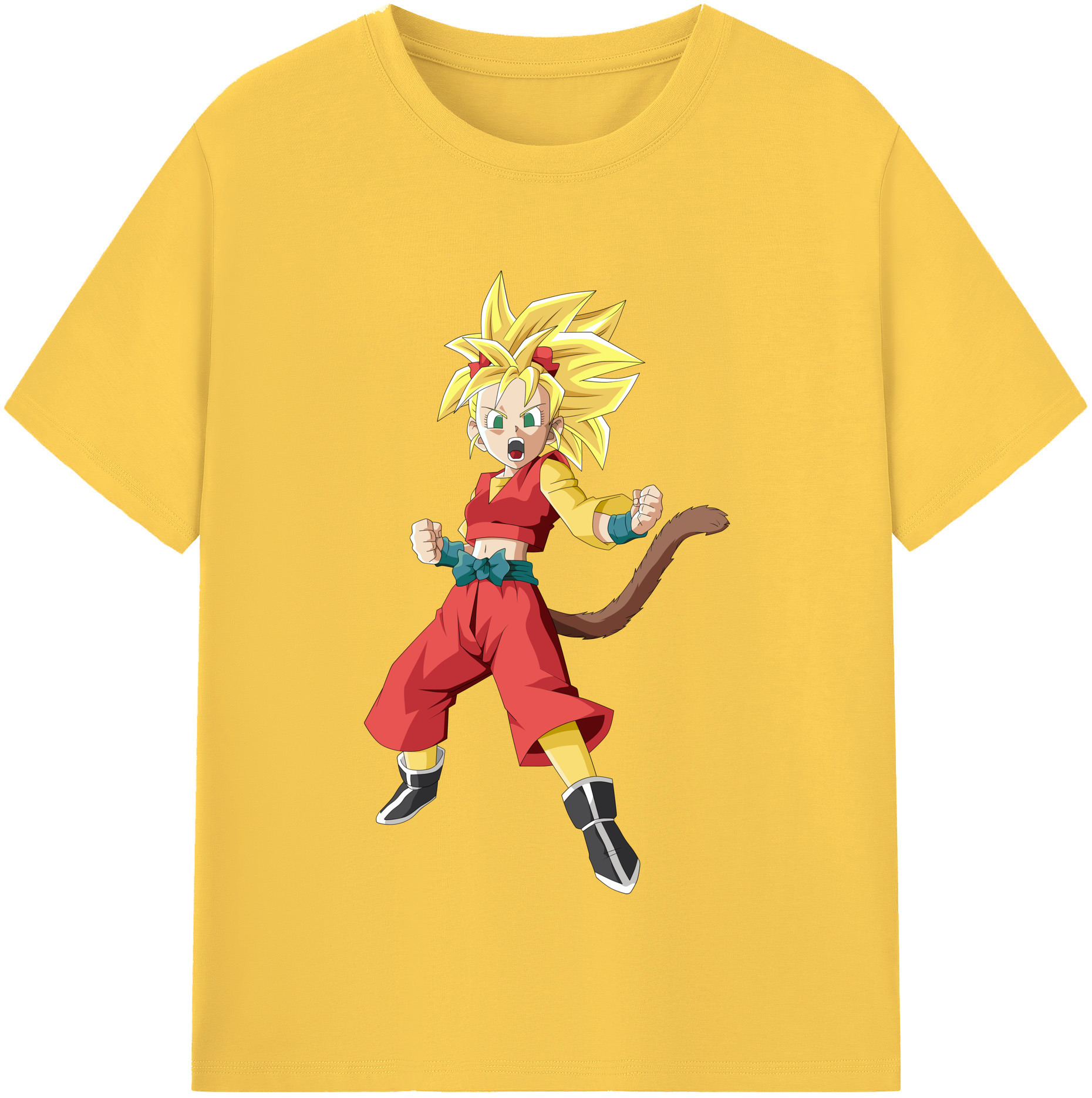 （画像用） ドラゴンボール カリフラ DRAGON BALL Caulifla 綿100％半袖Tシャツ（フロントプリント）