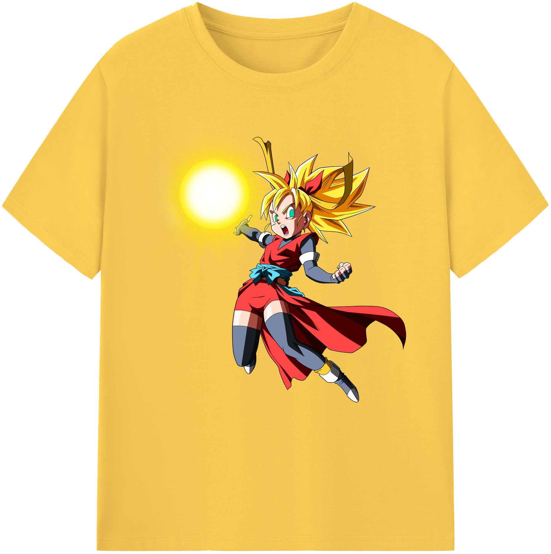 （画像用） ドラゴンボール カリフラ DRAGON BALL Caulifla 綿100％半袖Tシャツ（フロントプリント）