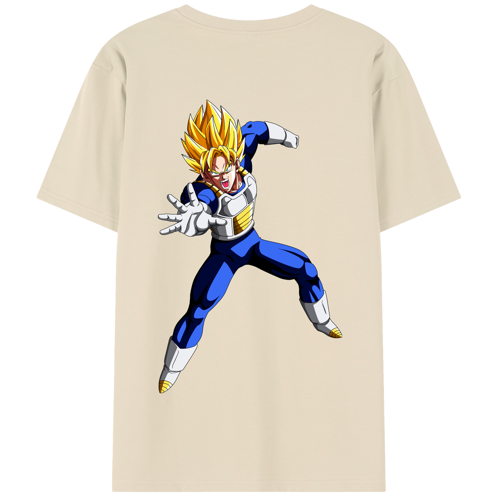 （画像用） ドラゴンボール ベジータ四世（Bejīta Yonsei）DRAGON BALL Vegeta IV 綿100％半袖Tシャツ（背面プリント）