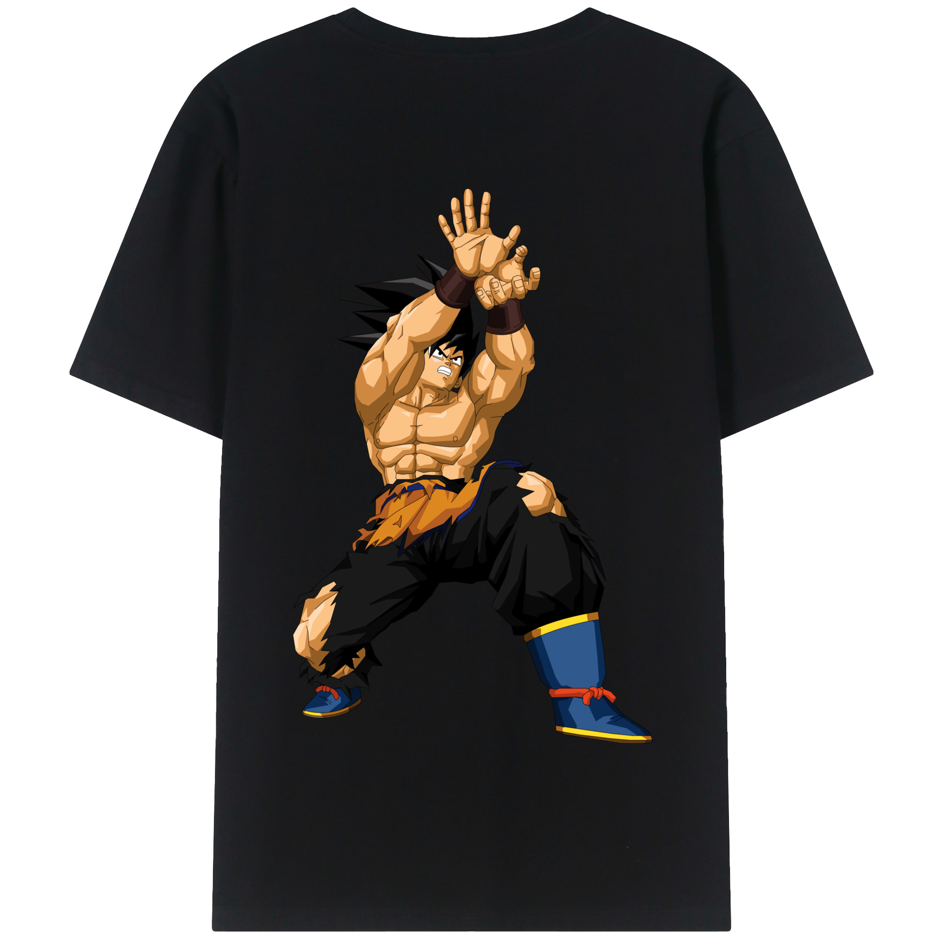 （画像用） ドラゴンボール 孫悟空（そん ごくう）Son Goku カカロット DRAGON BALL Kakarotto 綿100％半袖Tシャツ（背面プリント）