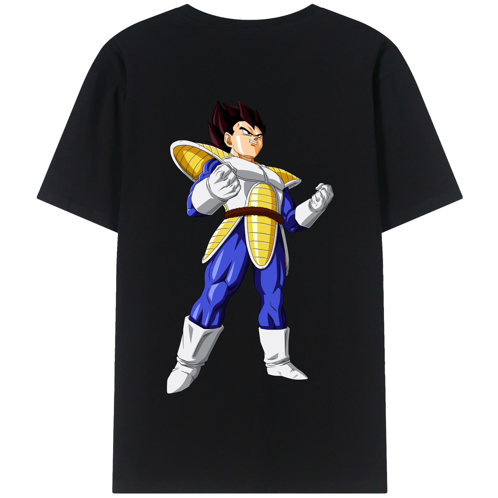 （画像用） ドラゴンボール ベジータ四世（Bejīta Yonsei）DRAGON BALL Vegeta IV 綿100％半袖Tシャツ（背面プリント）