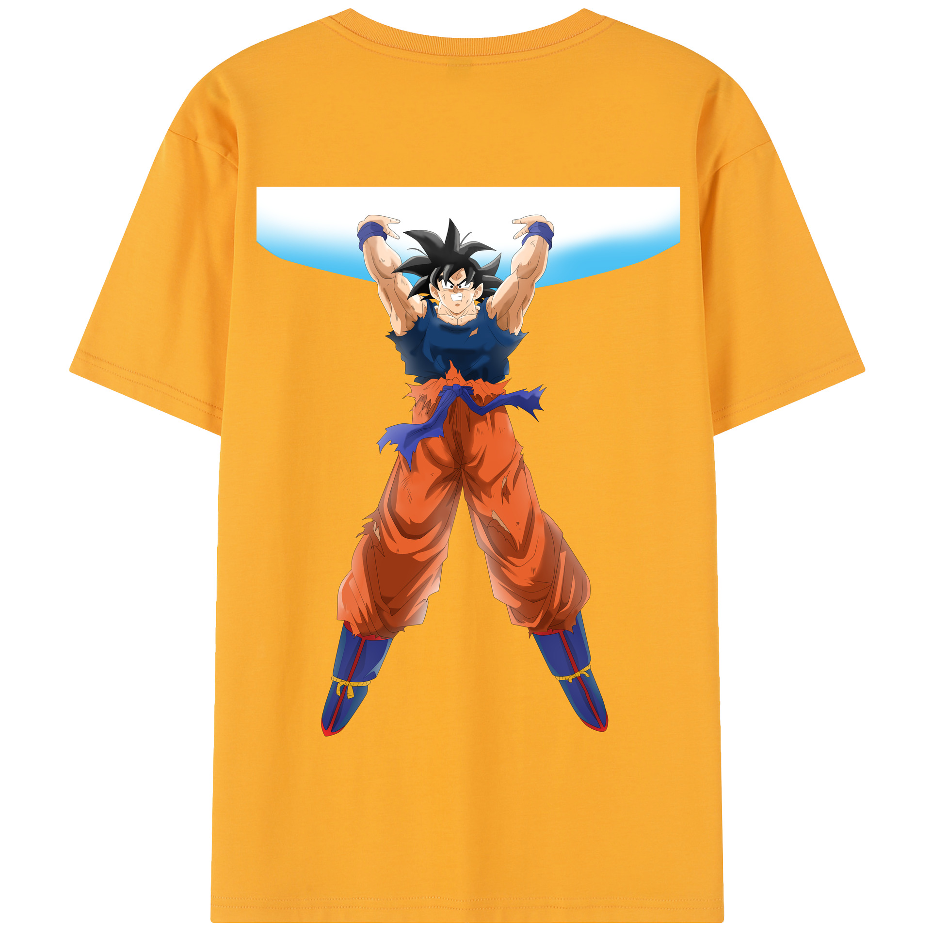 （画像用） ドラゴンボール 孫悟空（そん ごくう）Son Goku カカロット DRAGON BALL Kakarotto 綿100％半袖Tシャツ（背面プリント）