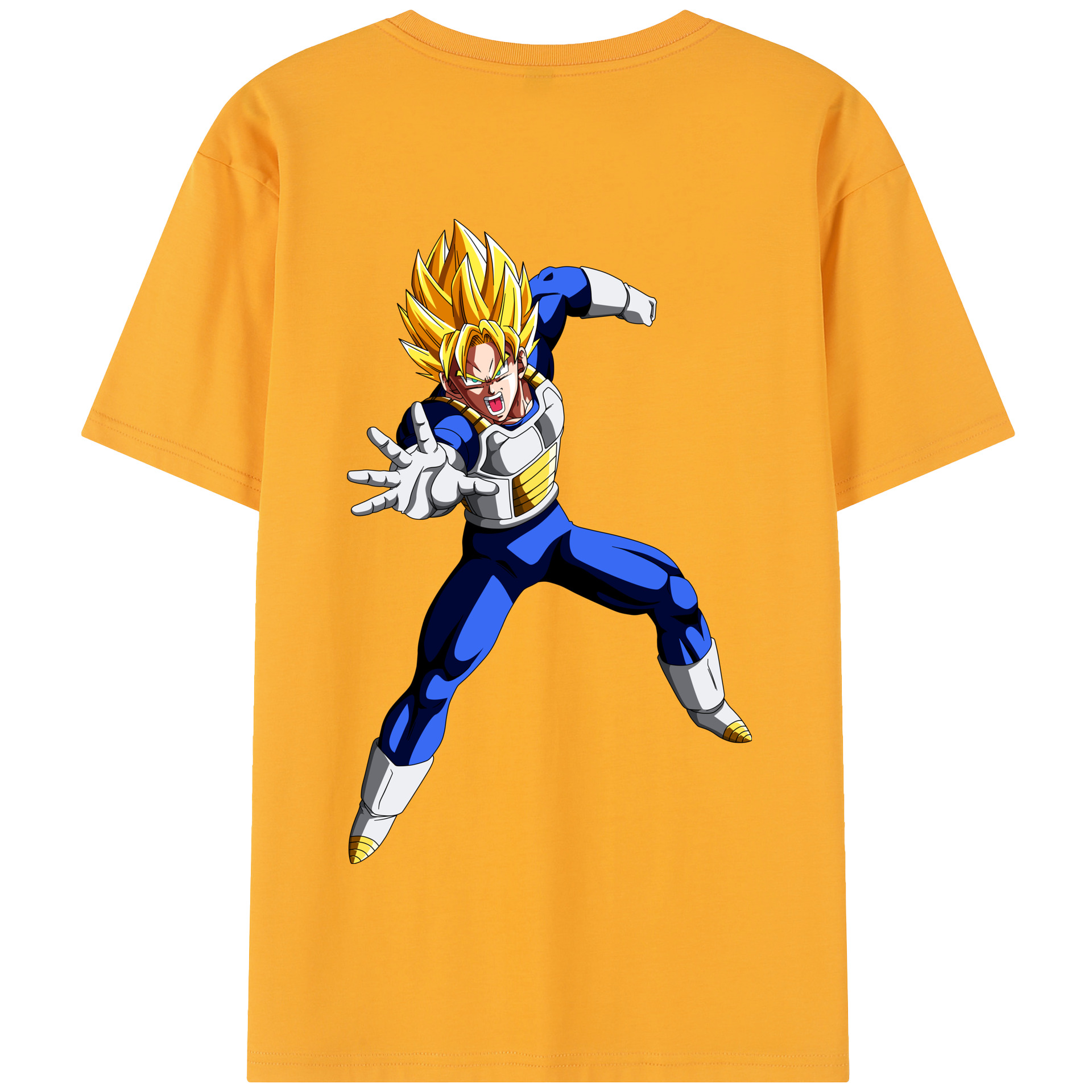 （画像用） ドラゴンボール ベジータ四世（Bejīta Yonsei）DRAGON BALL Vegeta IV 綿100％半袖Tシャツ（背面プリント）