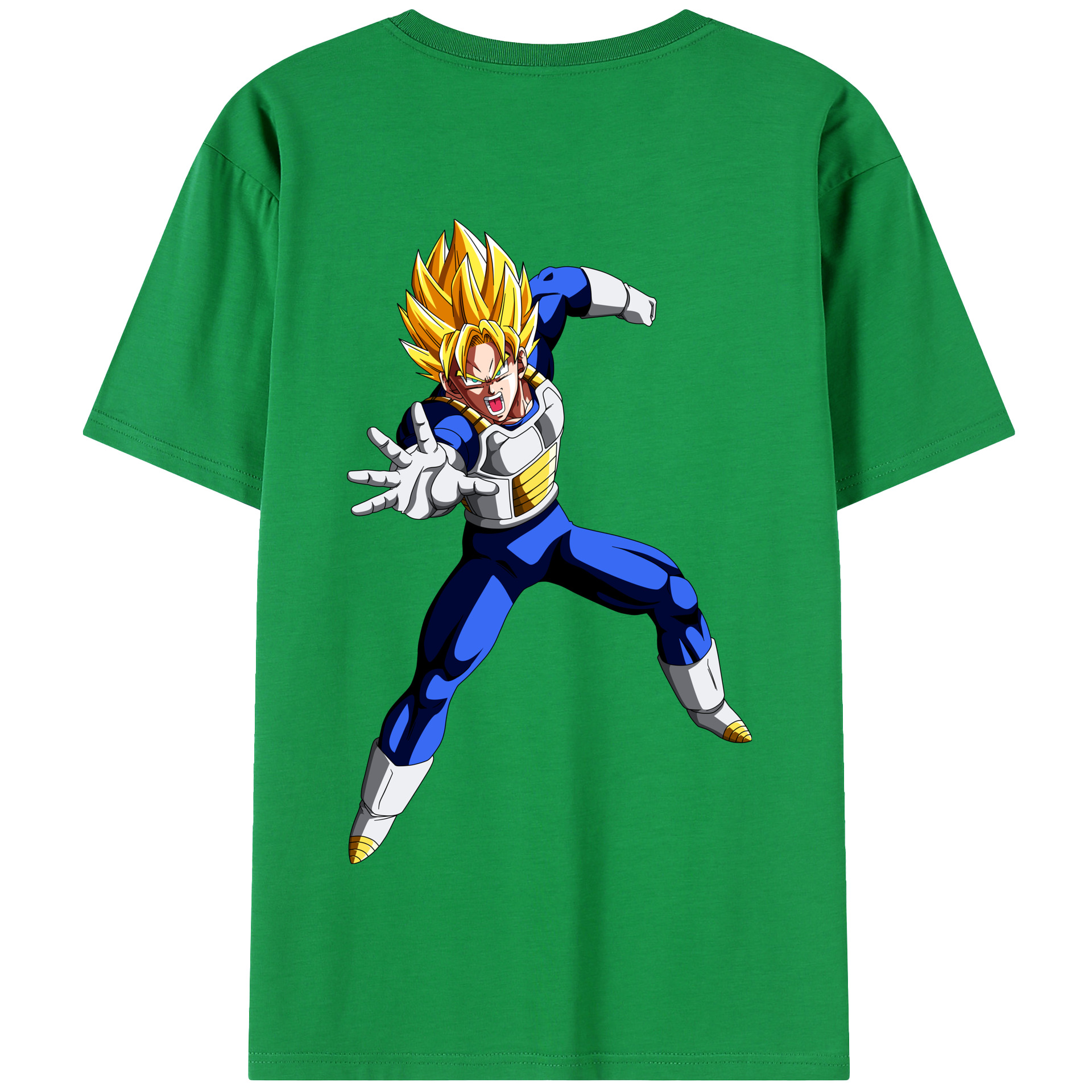 （画像用） ドラゴンボール ベジータ四世（Bejīta Yonsei）DRAGON BALL Vegeta IV 綿100％半袖Tシャツ（背面プリント）