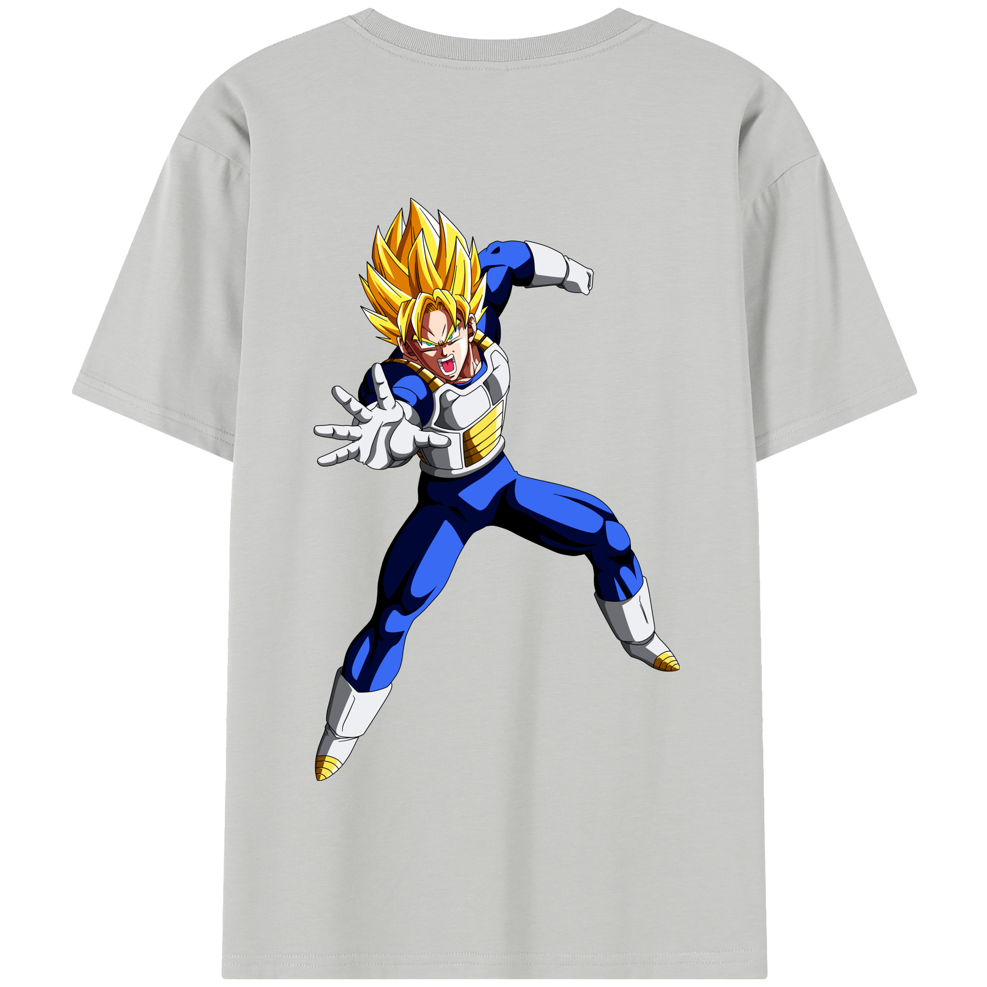 （画像用） ドラゴンボール ベジータ四世（Bejīta Yonsei）DRAGON BALL Vegeta IV 綿100％半袖Tシャツ（背面プリント）