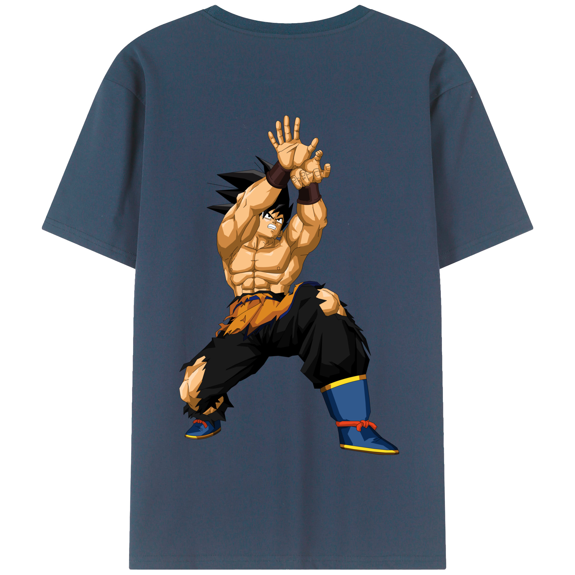 （画像用） ドラゴンボール 孫悟空（そん ごくう）Son Goku カカロット DRAGON BALL Kakarotto 綿100％半袖Tシャツ（背面プリント）