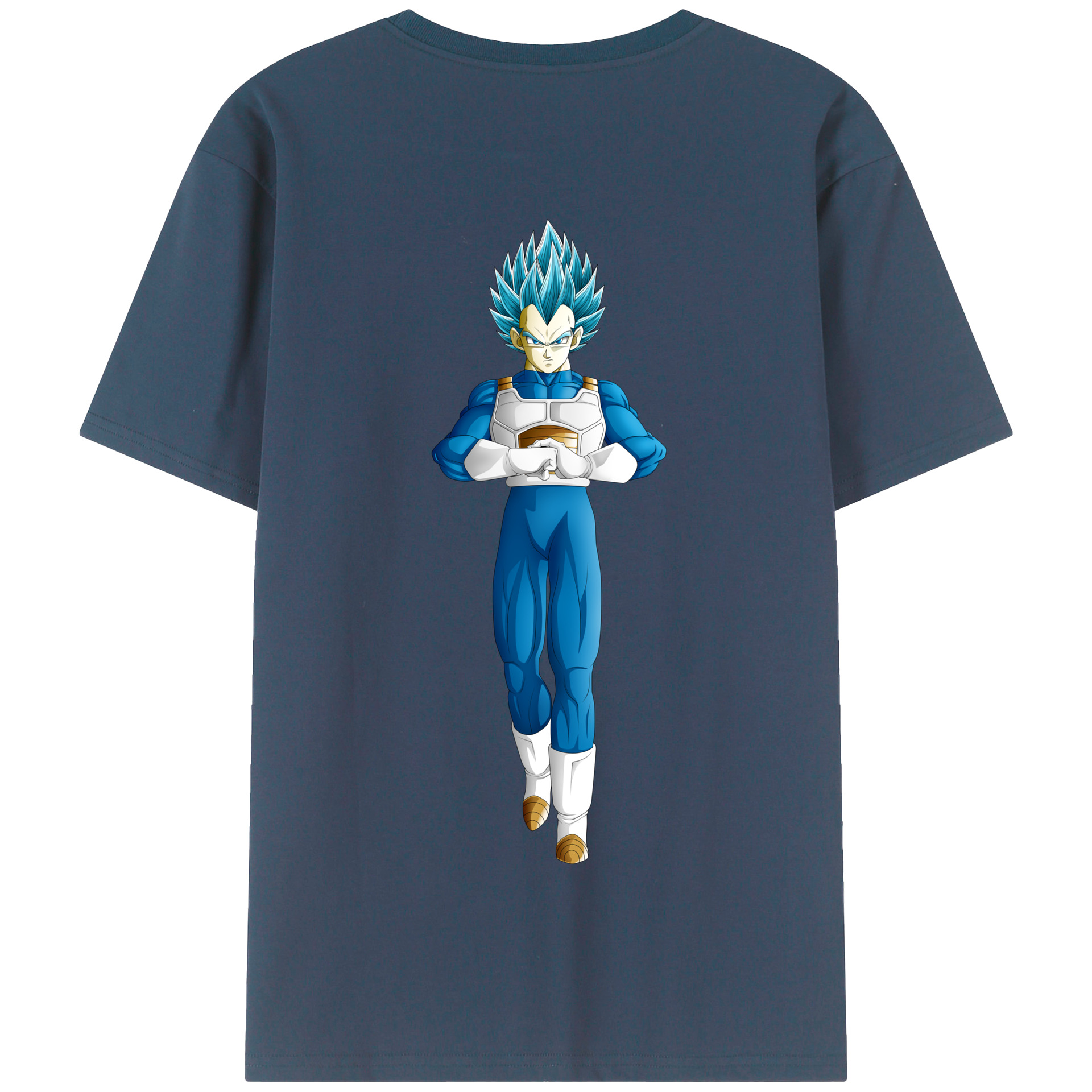 （画像用） ドラゴンボール ベジータ四世（Bejīta Yonsei）DRAGON BALL Vegeta IV 綿100％半袖Tシャツ（背面プリント）