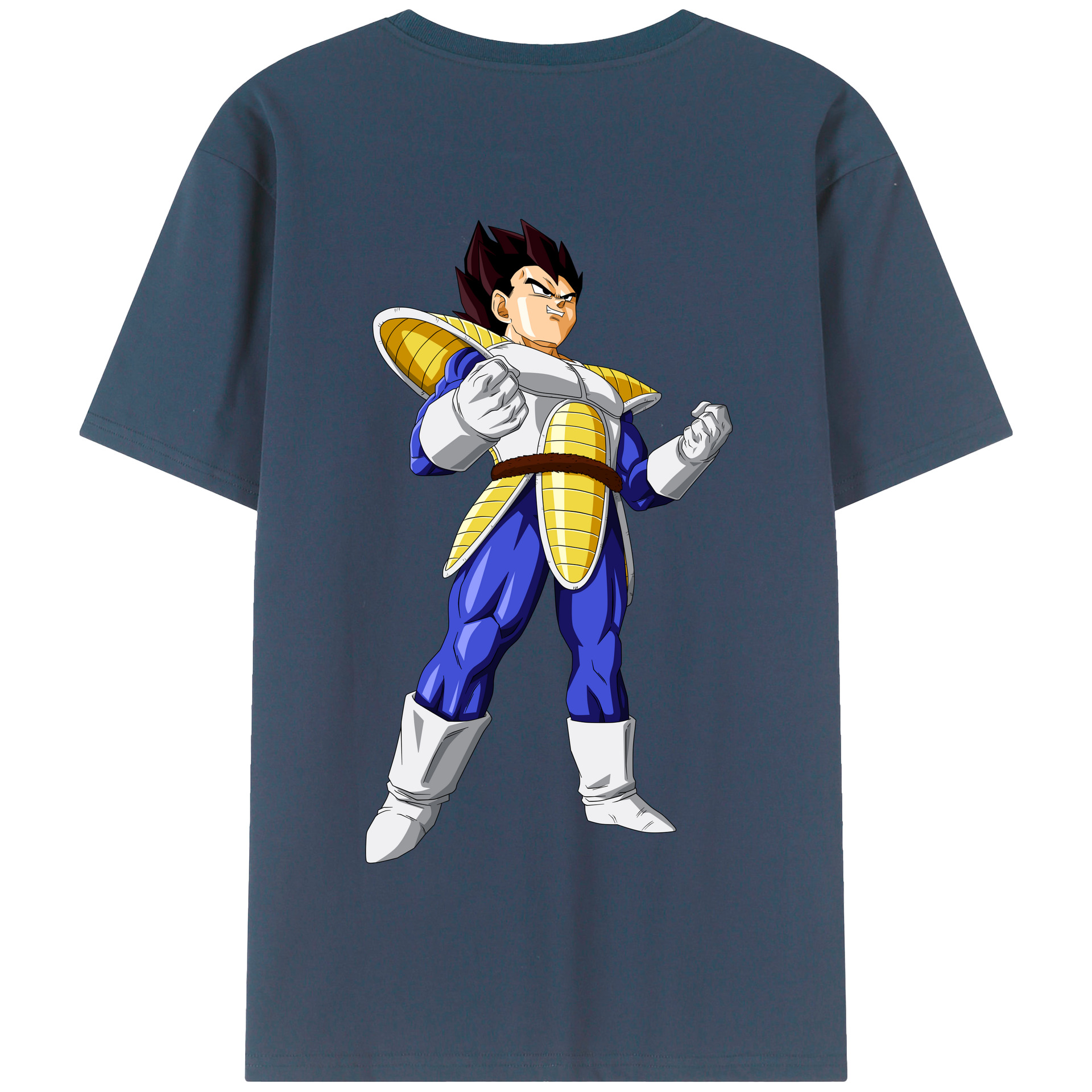 （画像用） ドラゴンボール ベジータ四世（Bejīta Yonsei）DRAGON BALL Vegeta IV 綿100％半袖Tシャツ（背面プリント）